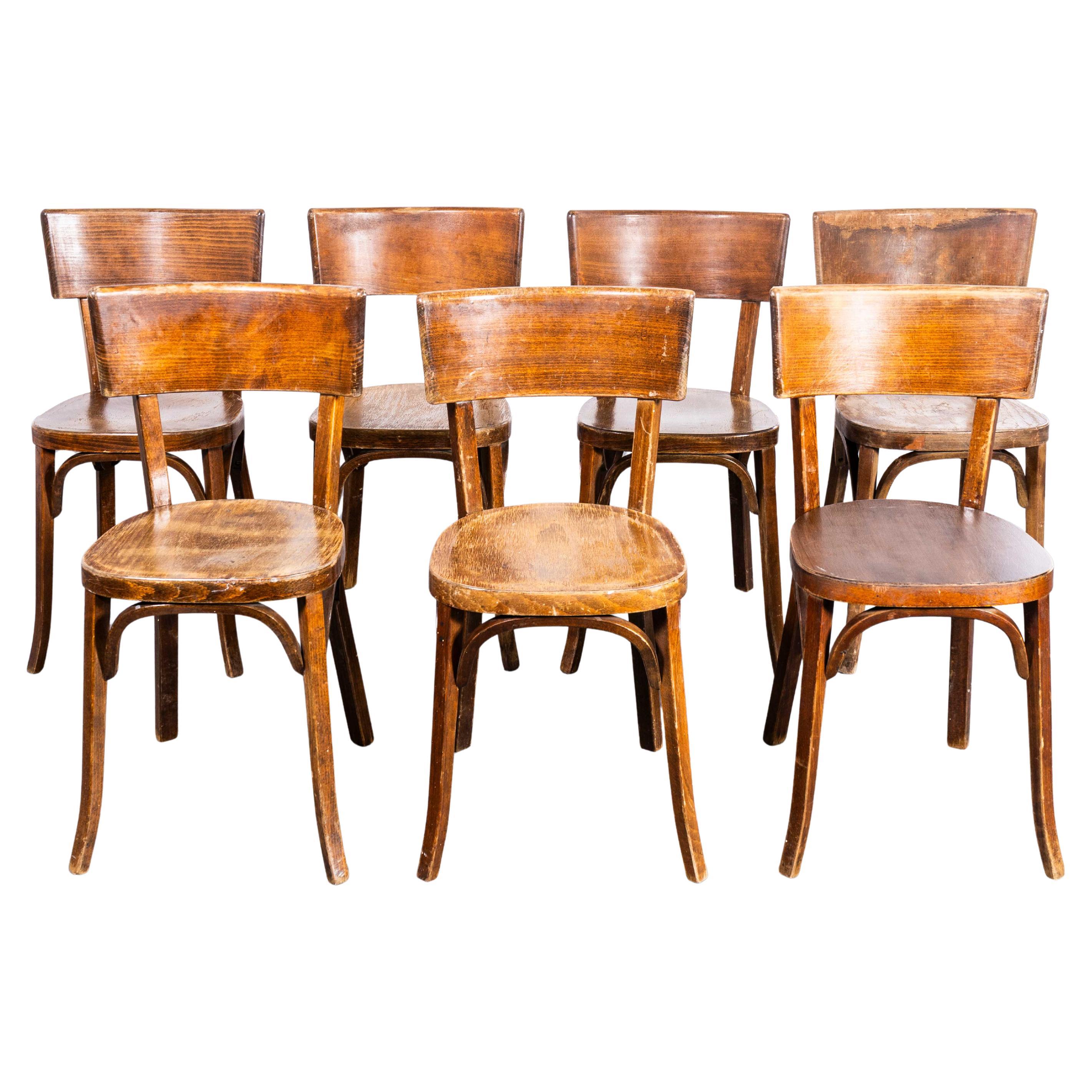 Sedia da pranzo Baumann con schienale profondo, anni '50, con schienale in miele - Set di sette