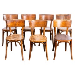1950's Baumann Deep Back Honey Dining Chair - Set Of Seven