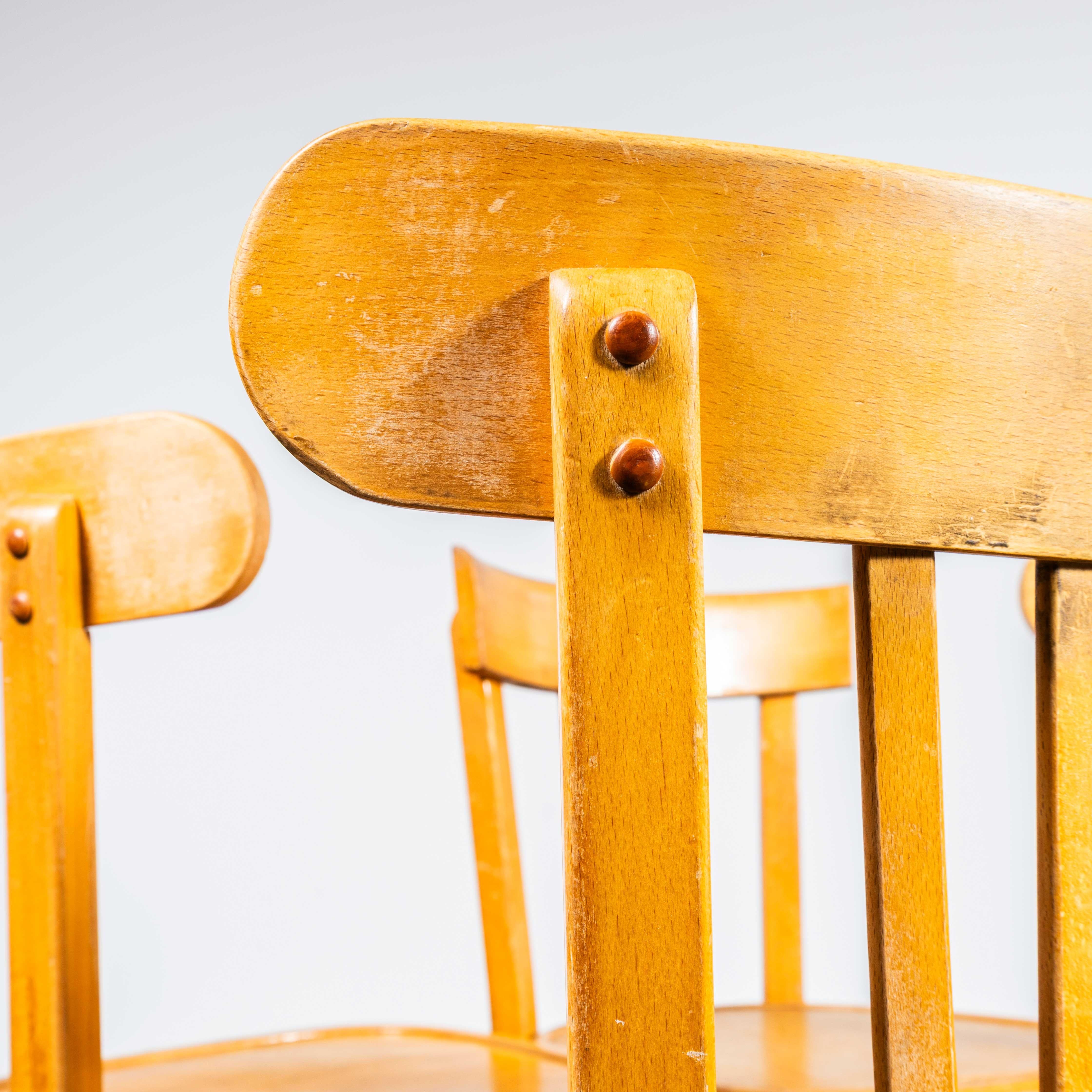 1950's Baumann Honey Bentwood Café Dining Chair - Set Of Four (Mitte des 20. Jahrhunderts) im Angebot