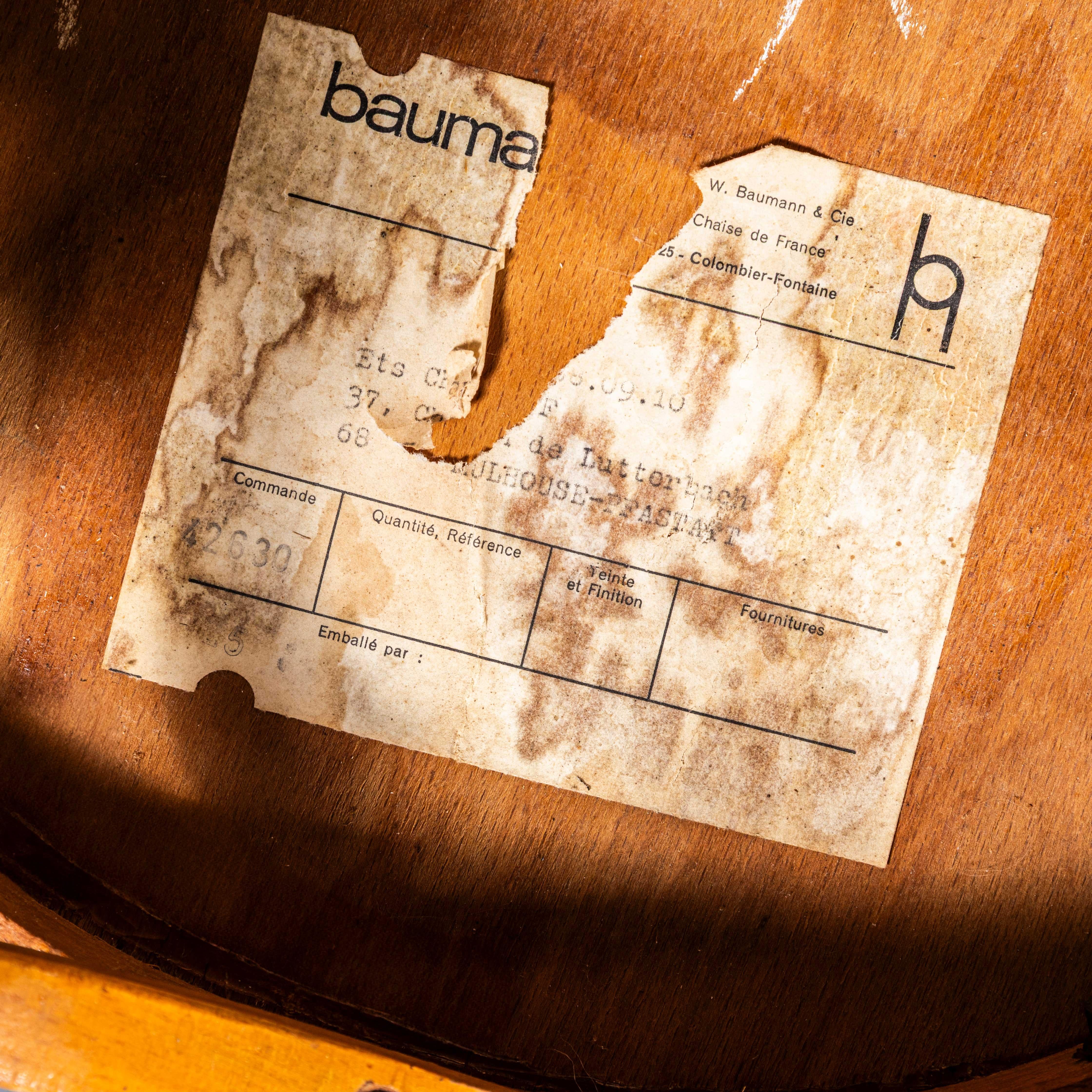 1950's Baumann Honey Bentwood Café Dining Chair - Set Of Four (Buchenholz) im Angebot