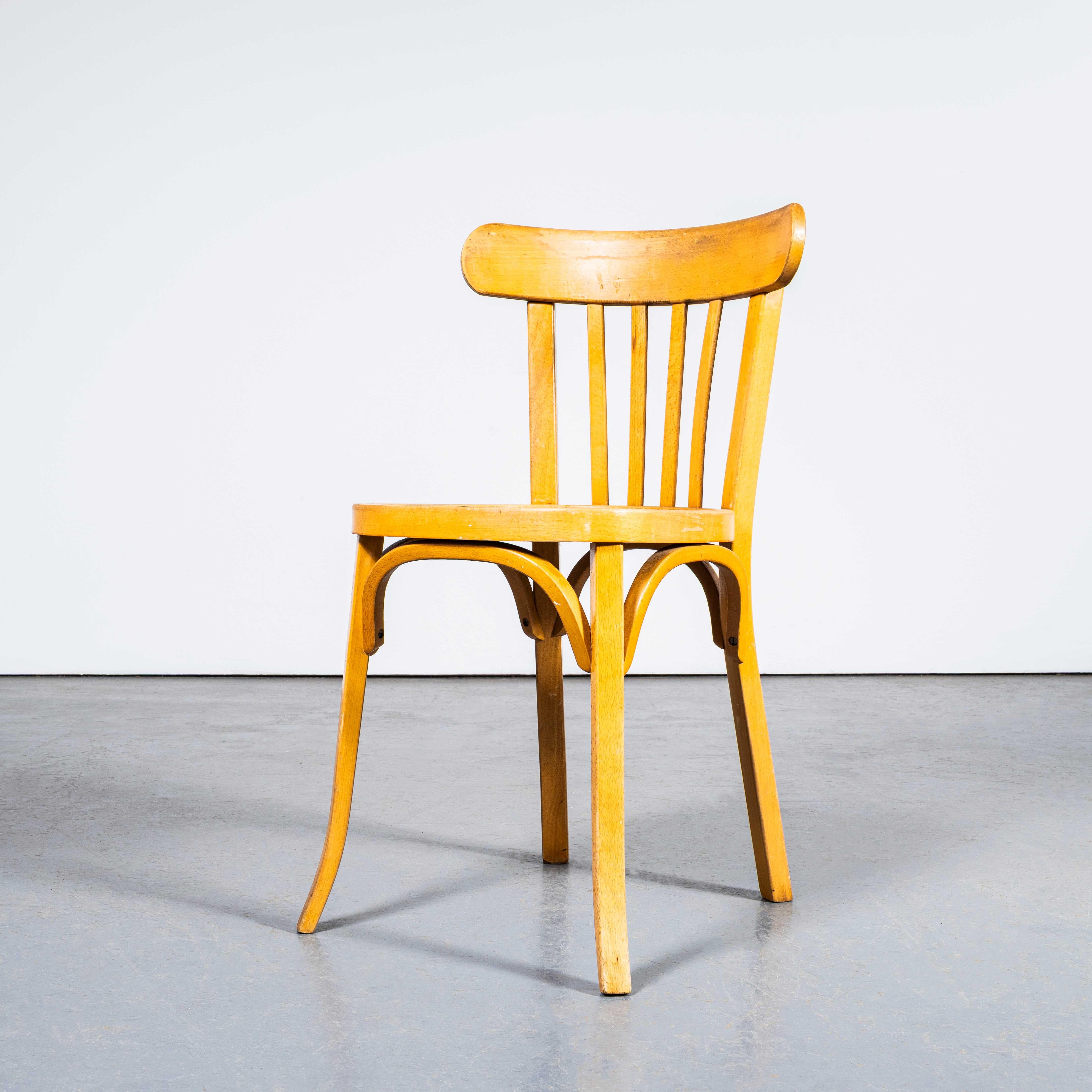 1950's Baumann Honey Bentwood Café Dining Chair - Set Of Four im Angebot 1