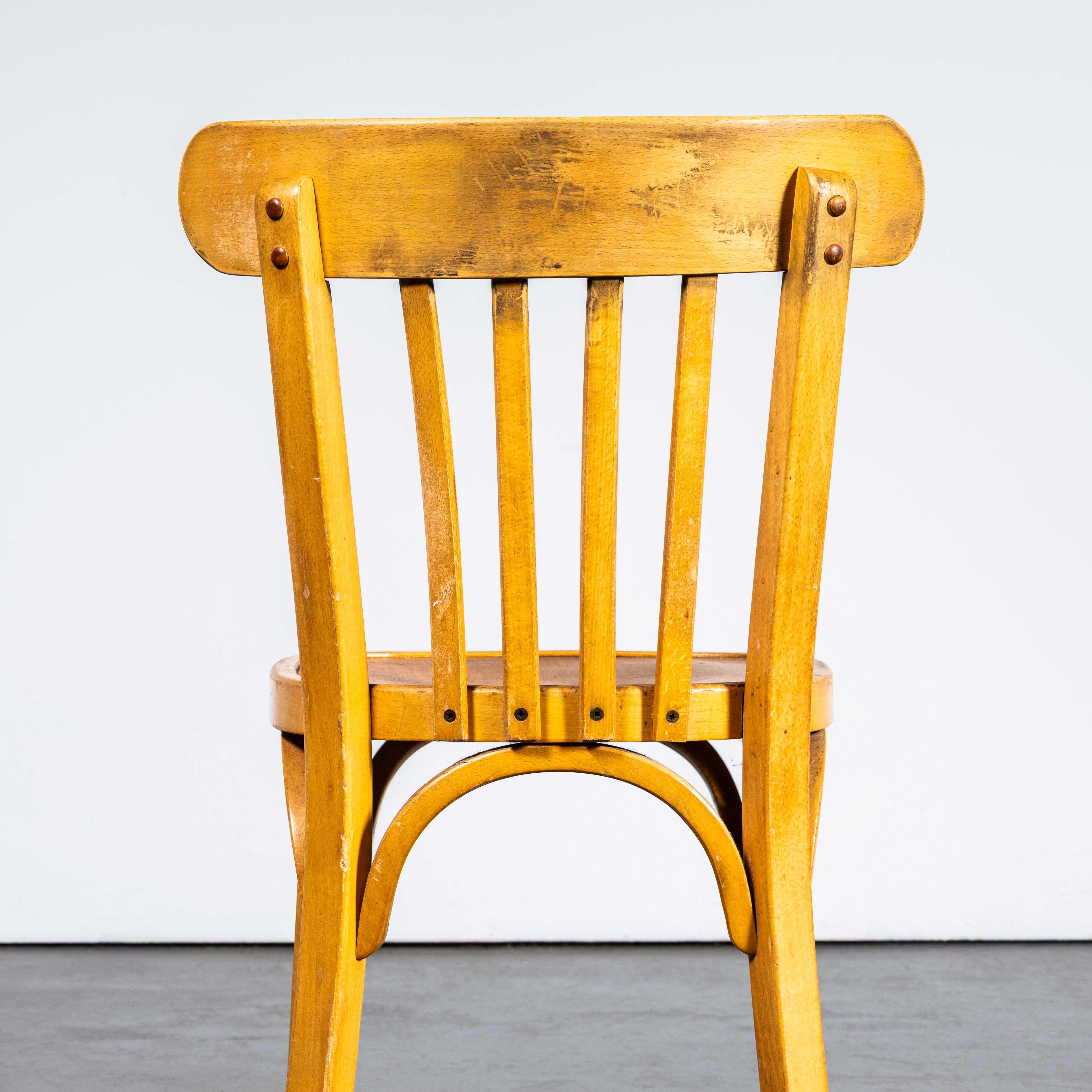 1950's Baumann Honey Bentwood Café Dining Chair - Set Of Four im Angebot 2