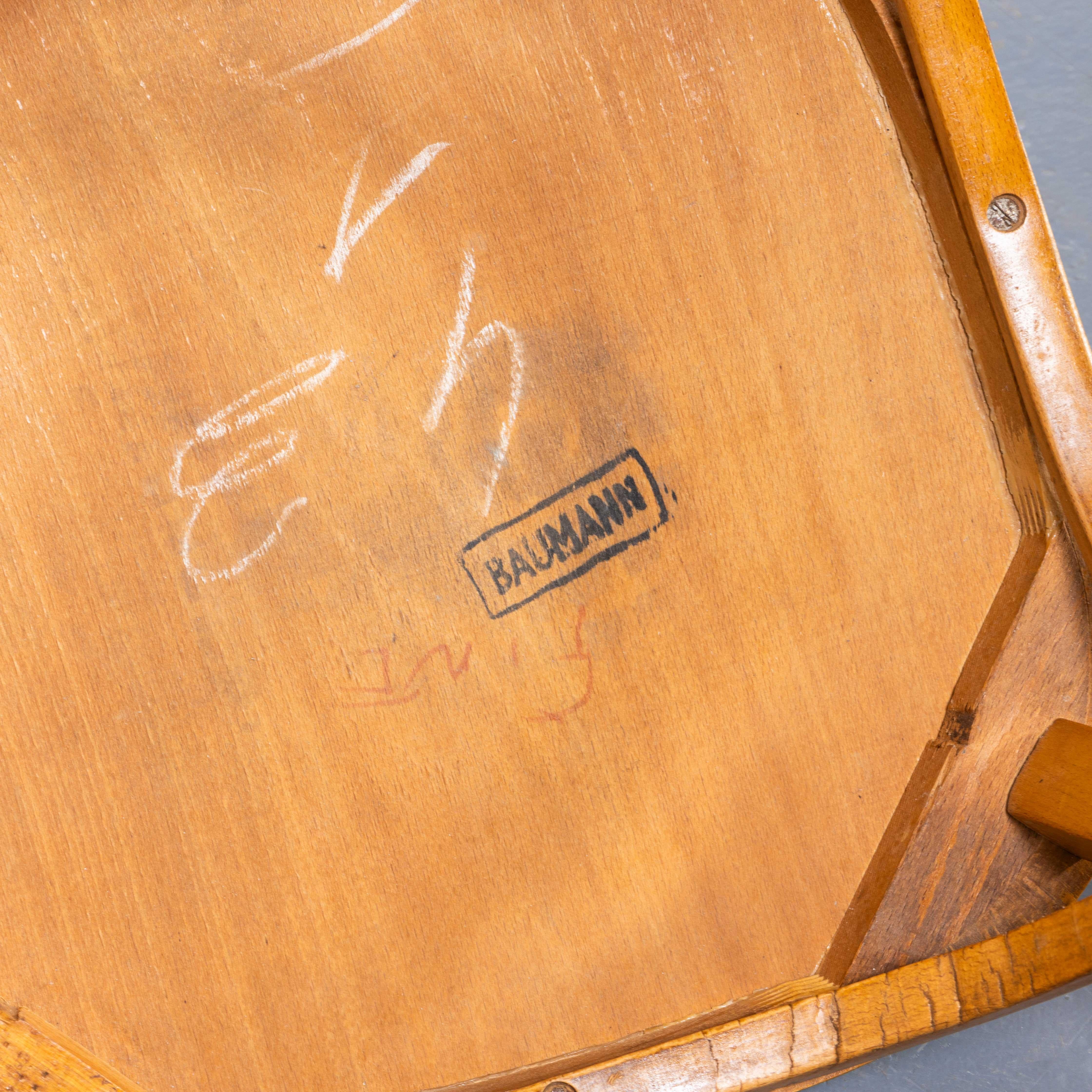 1950's Baumann Honey Bentwood Café Dining Chair - Set Of Six For Sale 5