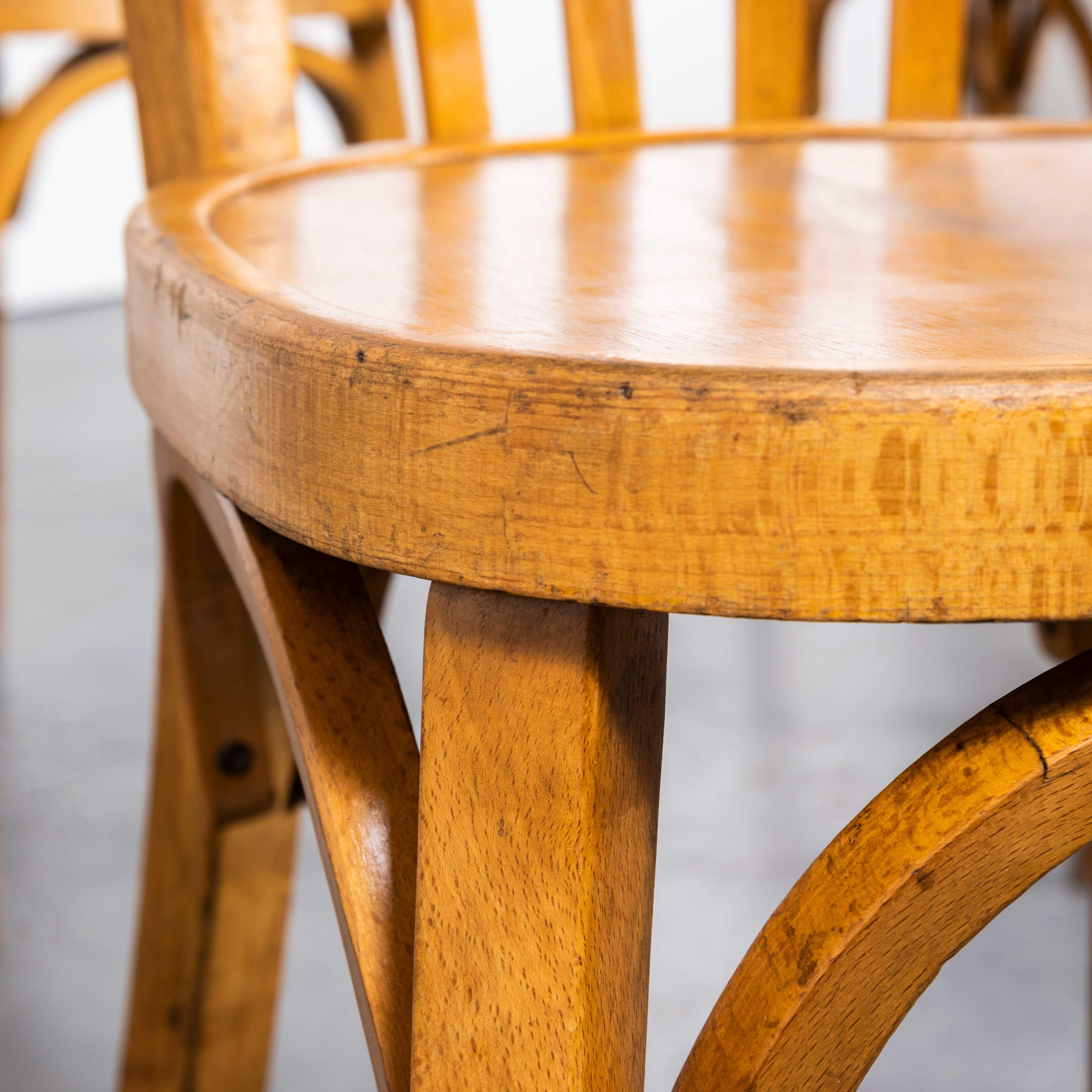 1950's Baumann Honey Bentwood Café Dining Chair - Set Of Six For Sale 4
