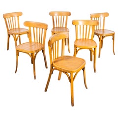 1950's Baumann Honey Bentwood Café Dining Chair - Set Of Six
