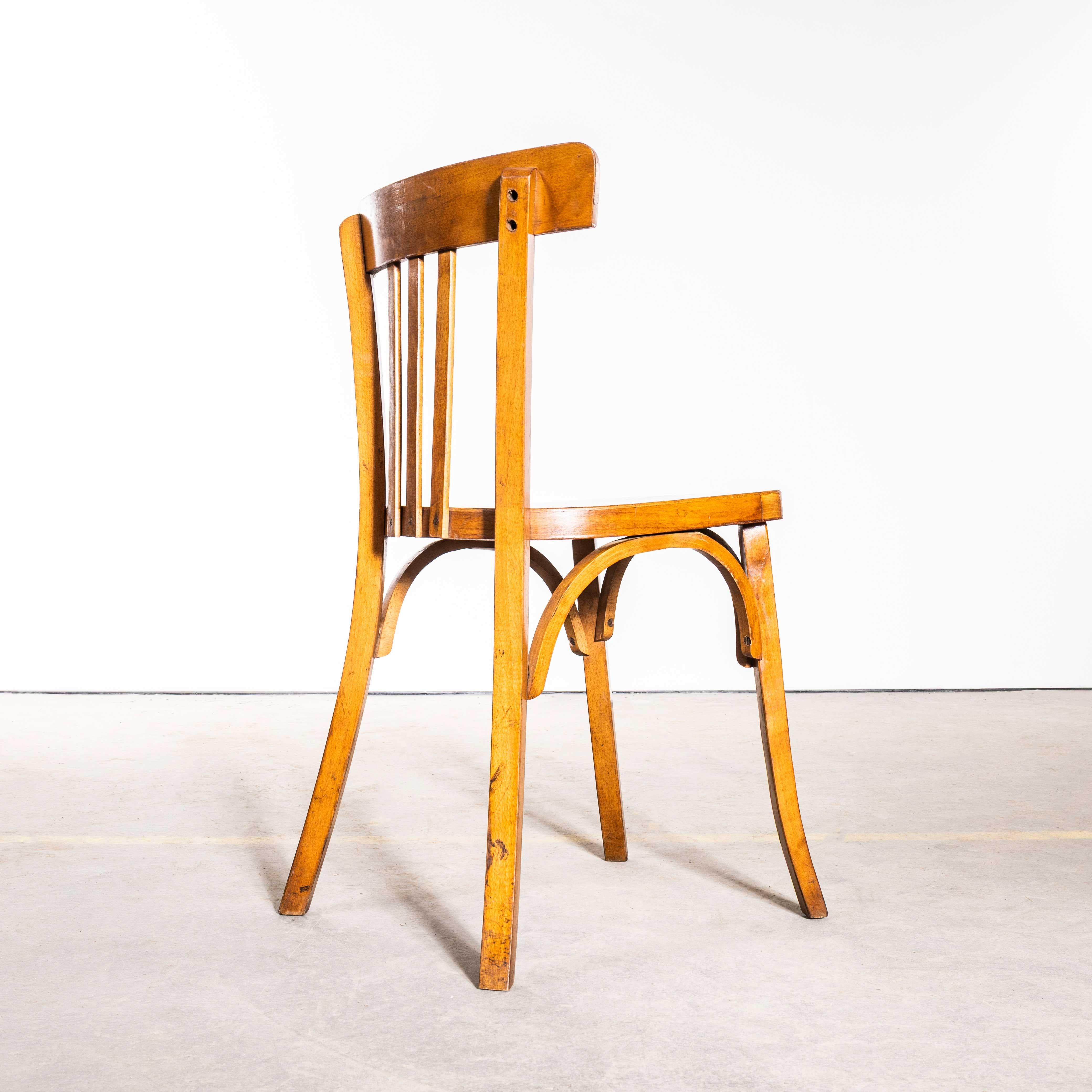 1950's Baumann Honey Simple Bentwood Dining Chair For Sale 7