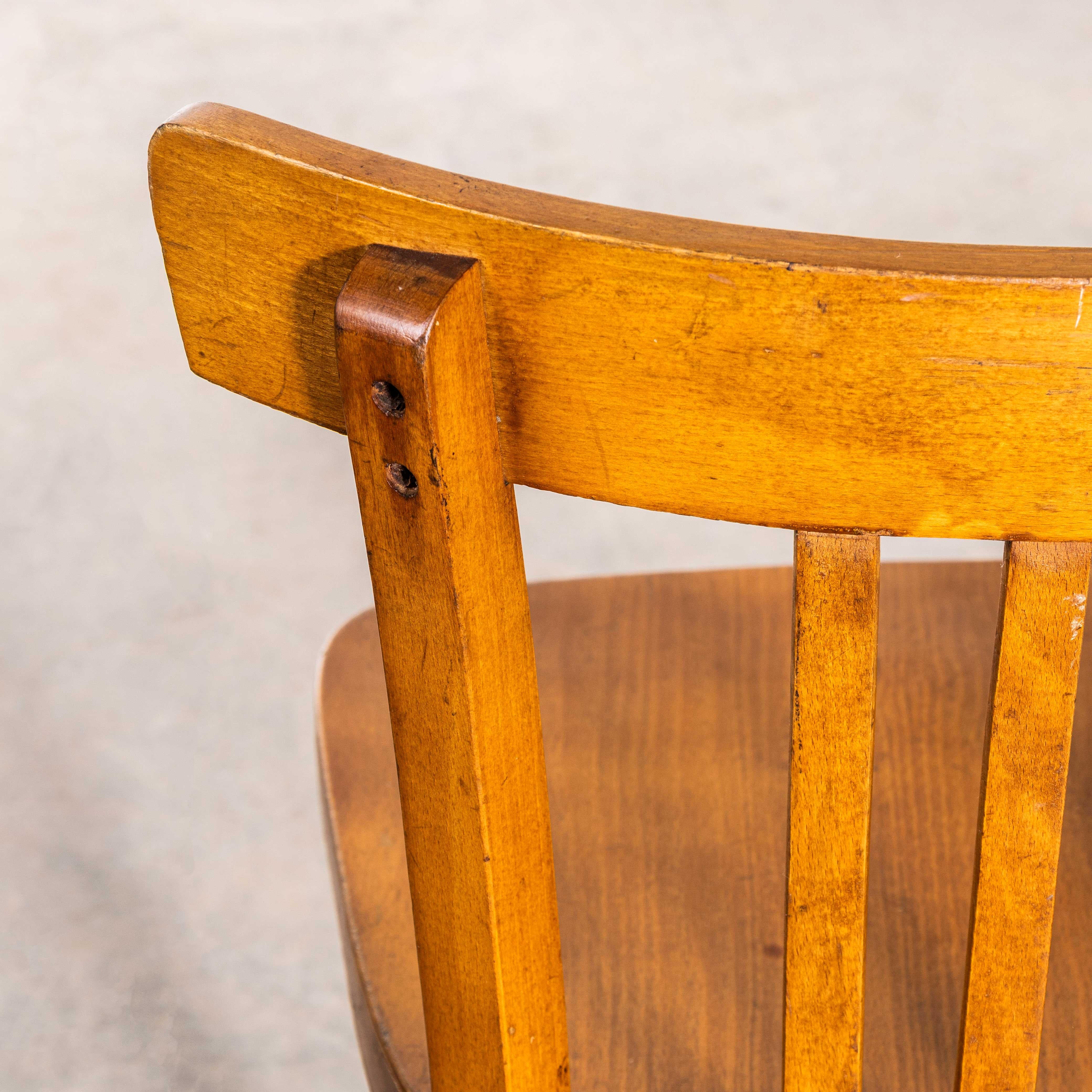 1950's Baumann Honey Simple Bentwood Dining Chair For Sale 9