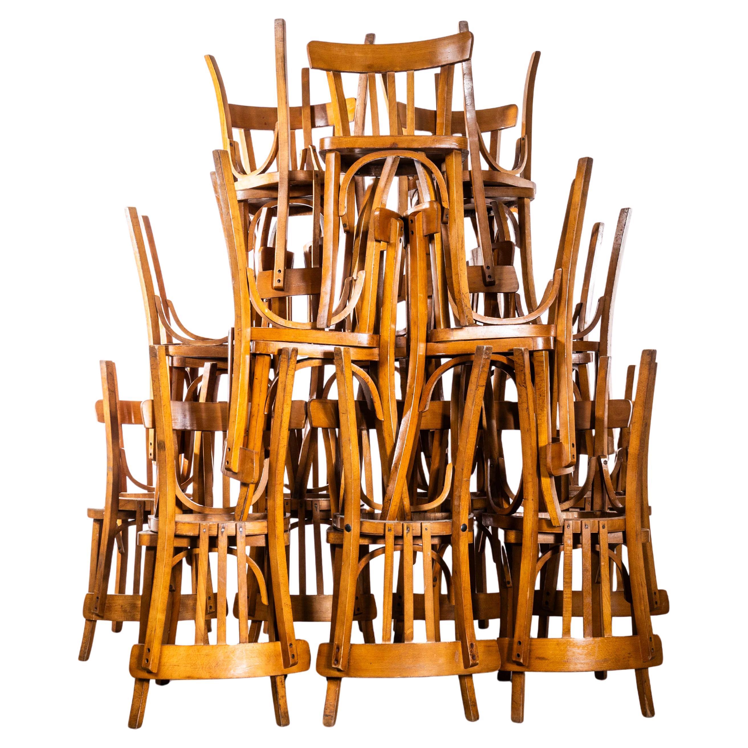 1950's Baumann Honey Simple Bentwood Dining Chair For Sale