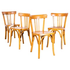 Retro 1950s Baumann Honey Tri Back Dining Chair - Set of Four