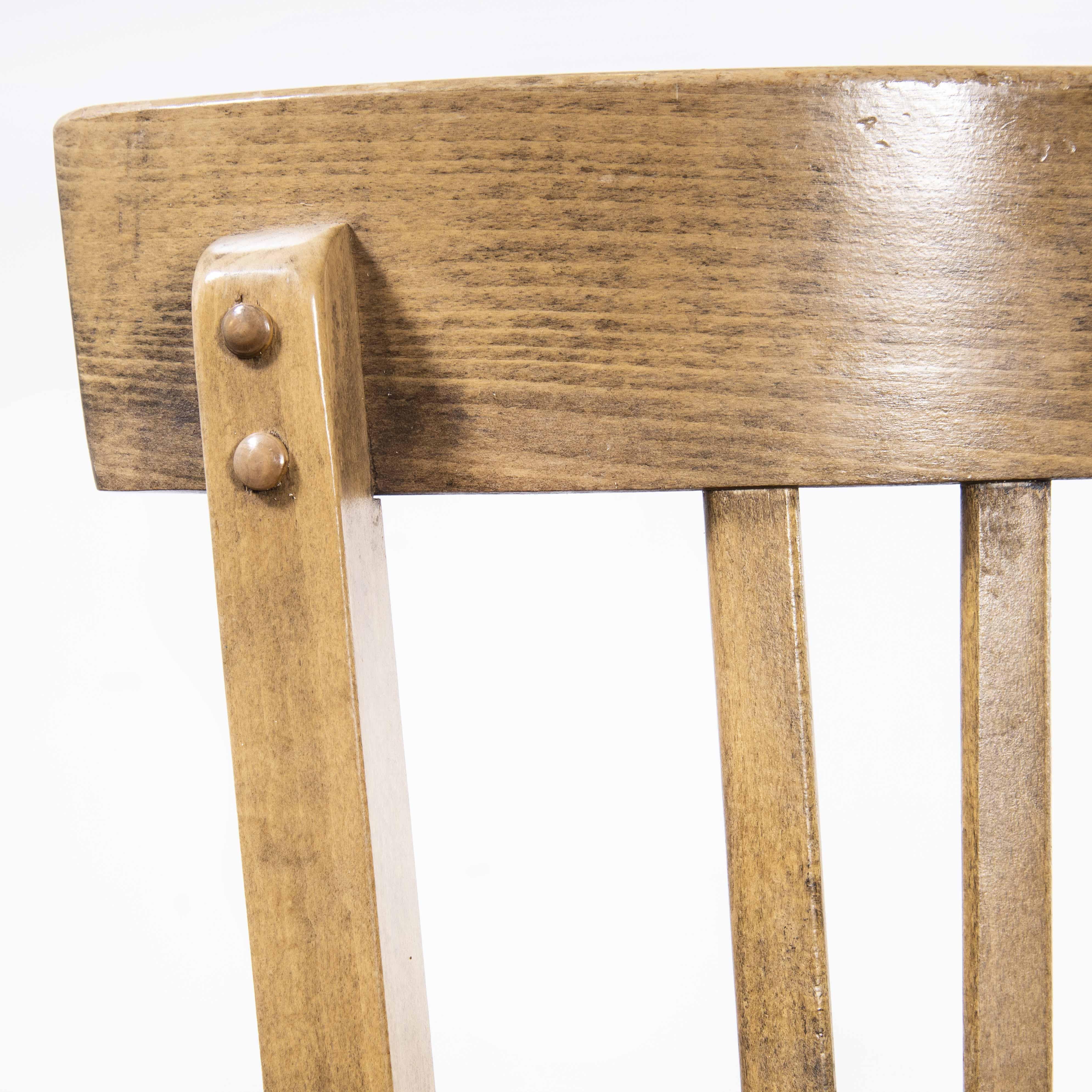 1950’s Baumann mid oak bentwood bistro dining chair – set of sixteen
1950’s Baumann mid oak bentwood bistro dining chair – set of sixteen. Classic beech bistro chair made in France by the maker Baumann. Baumann is a slightly off the radar French