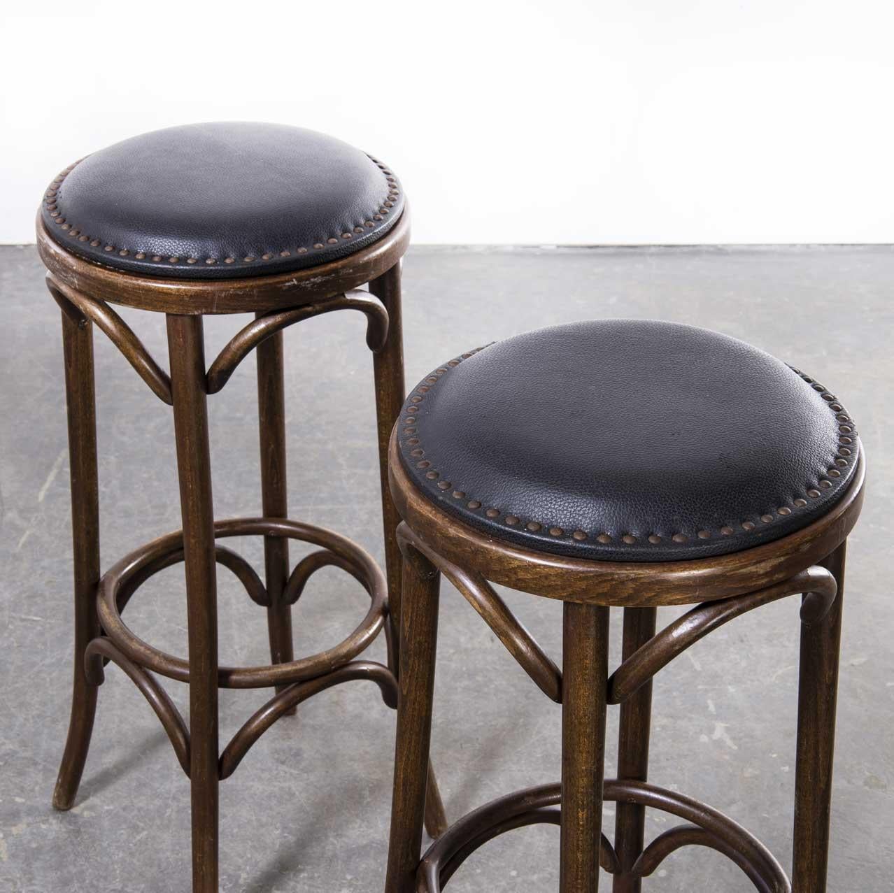 1950's Baumann Upholstered Bar Stools - Pair In Good Condition In Hook, Hampshire