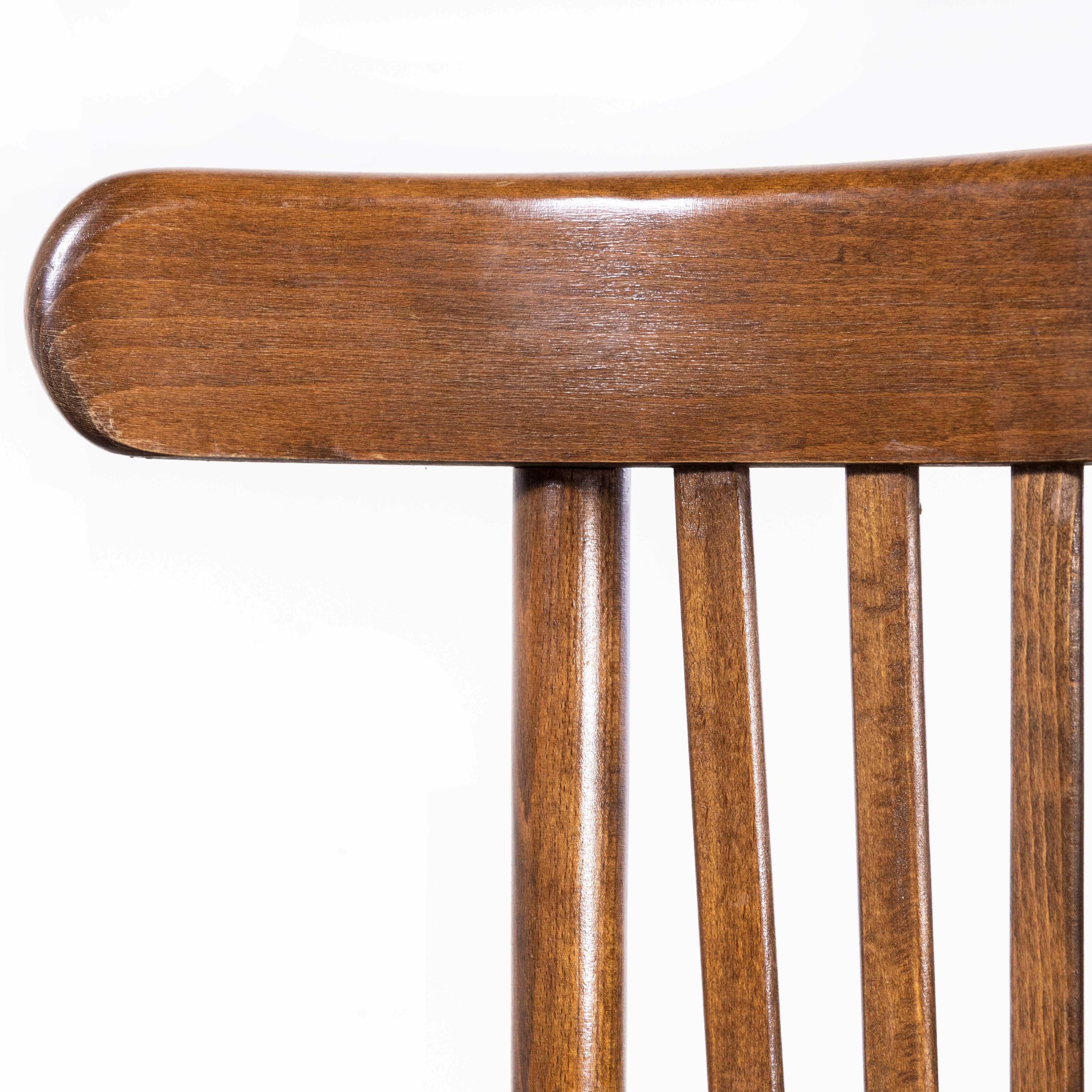 1950s Baumann Walnut Crescent Back Bistro Dining Chair - Set of Four In Good Condition In Hook, Hampshire