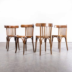1950's Baumann Walnut Crescent Back Bistro Dining Chair  - Set Of Four