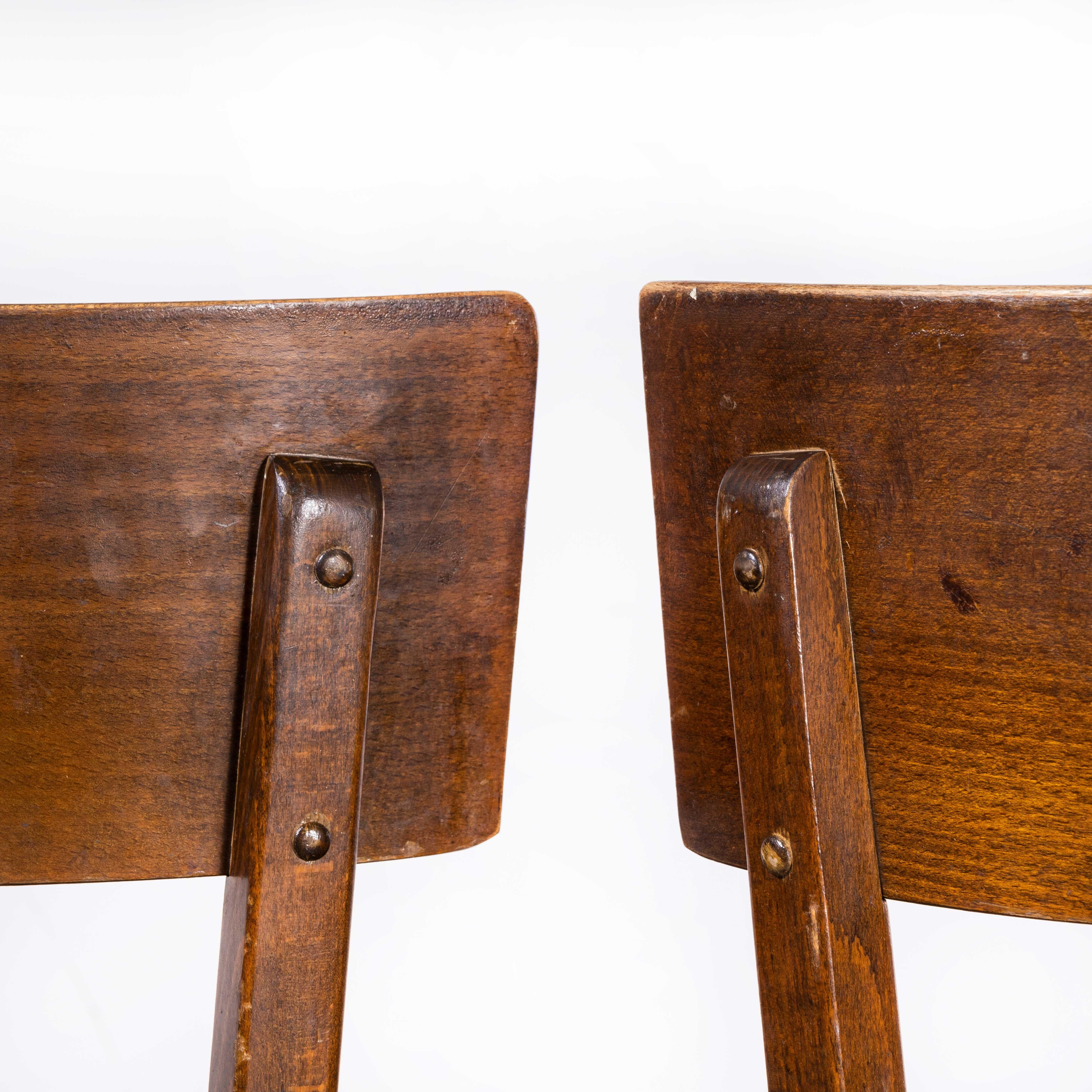 1950s Baumann Walnut Deep Back Bistro Dining Chair - Pair 1