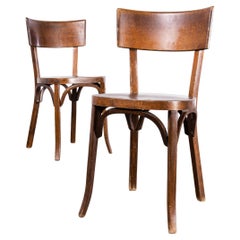 1950s Baumann Walnut Deep Back Bistro Dining Chair - Pair