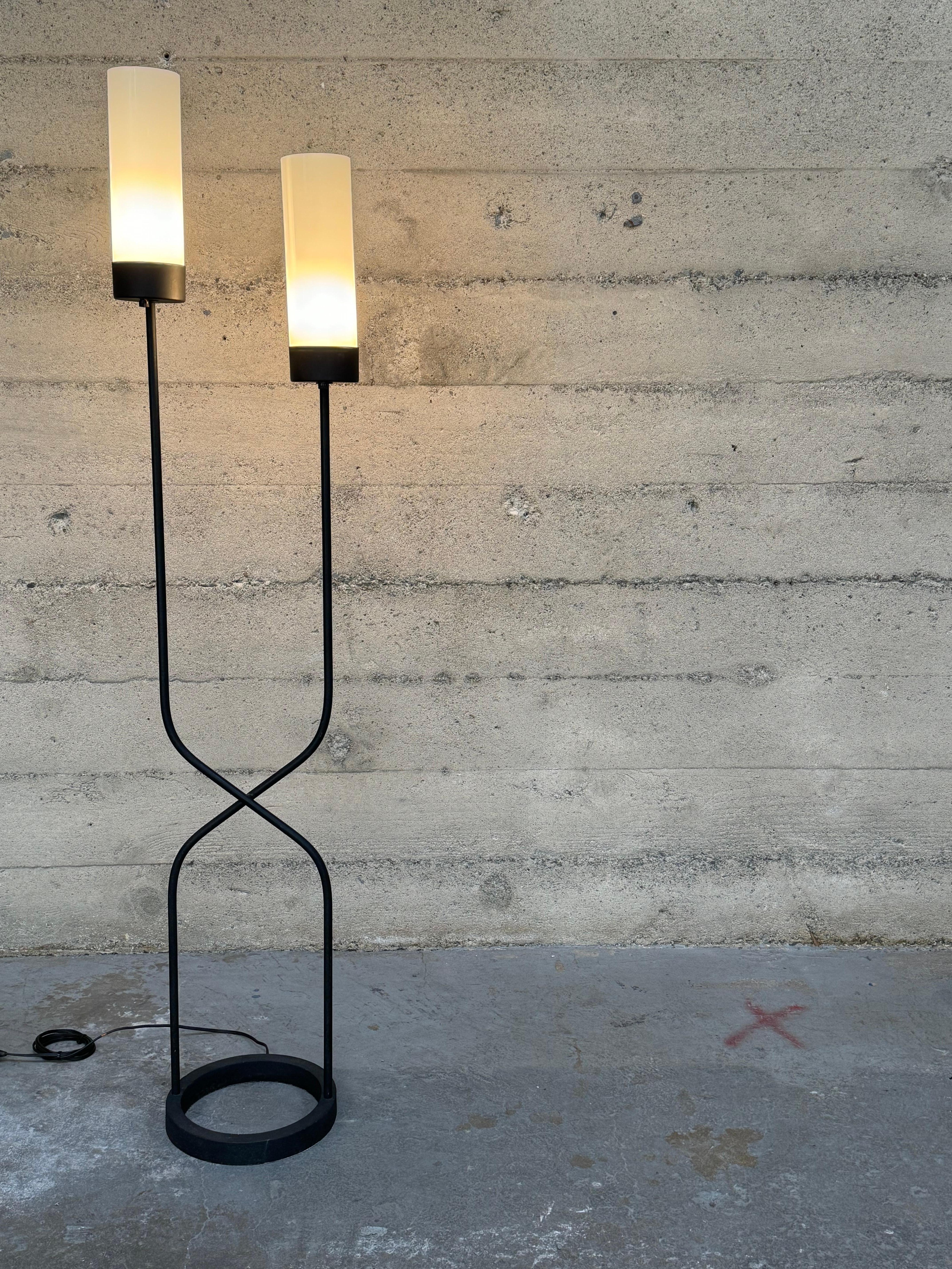 Metal 1950s Bay Area Designer Robert Bulmore Iron Floor Lamp For Sale
