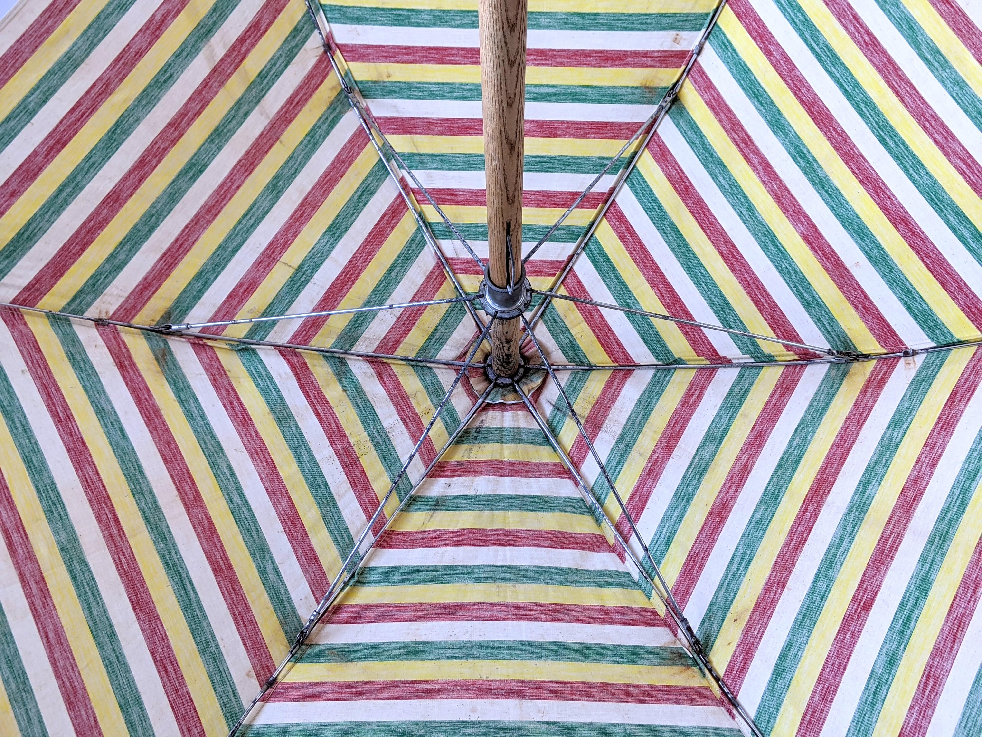 Canvas 1950s Beach Umbrella / Parasol, USA