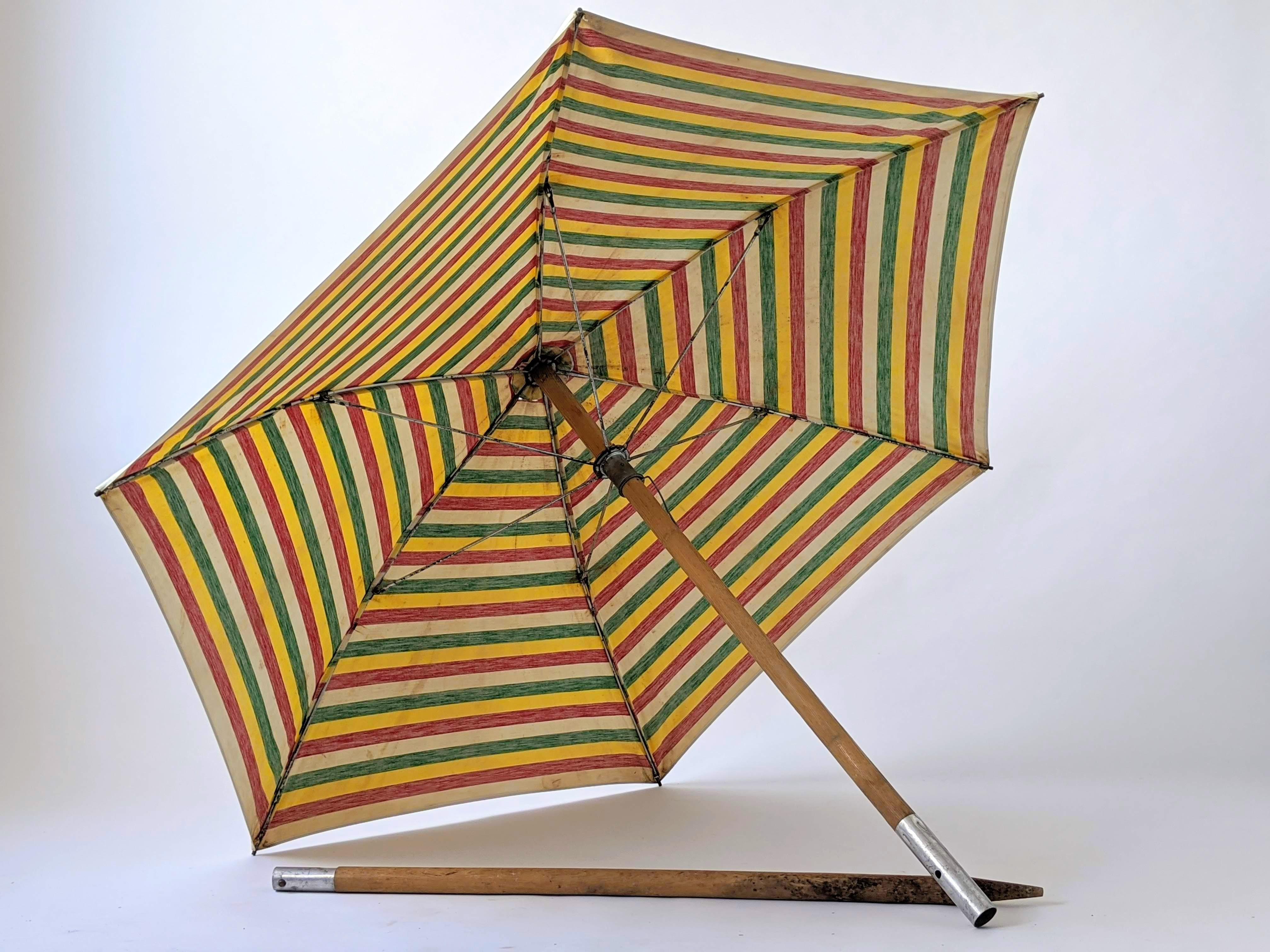 Mid-Century Modern 1950s Beach Umbrella / Parasol, USA