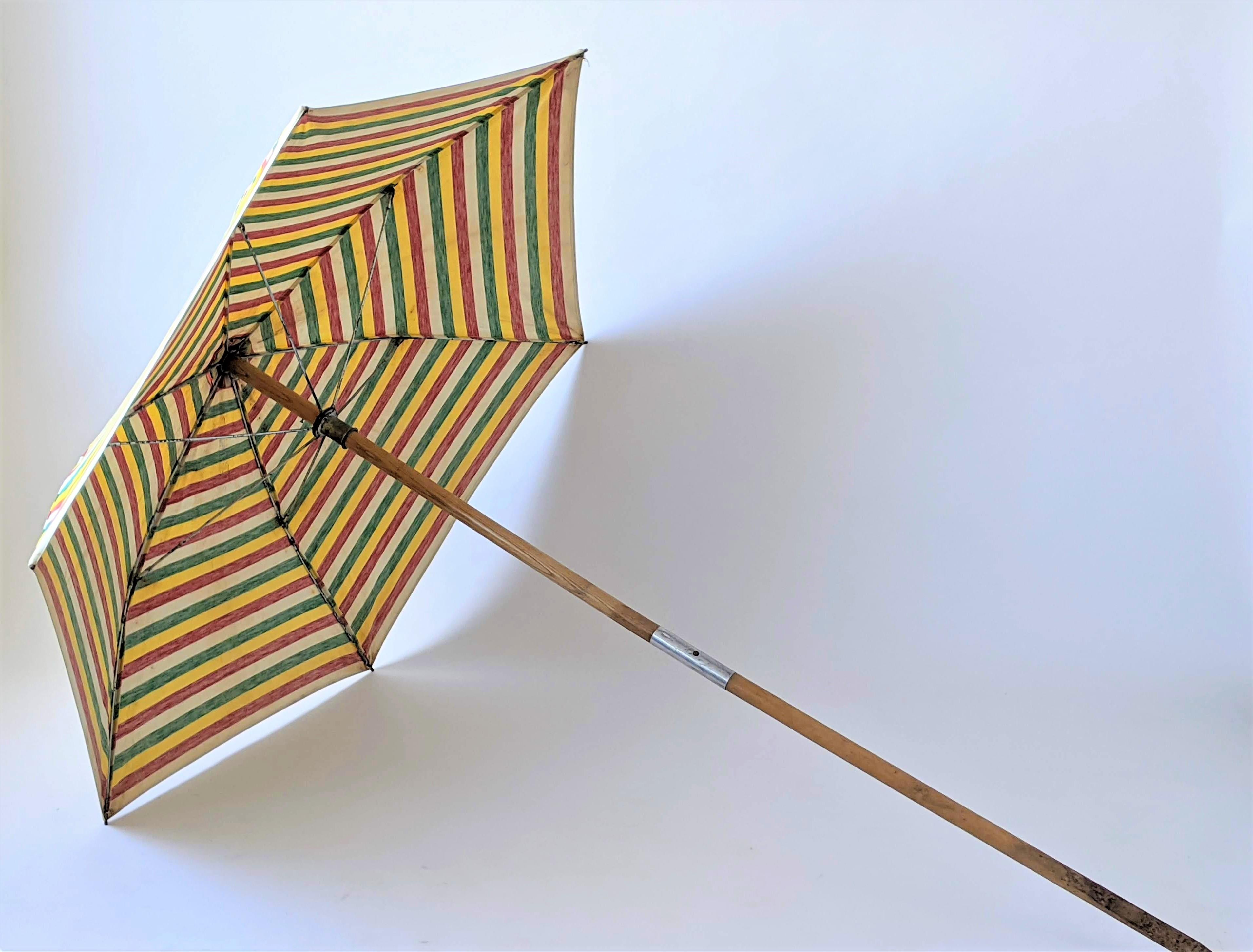 Enameled 1950s Beach Umbrella / Parasol, USA