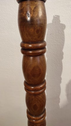 Lampadaire en hêtre perlé des années 1950, France