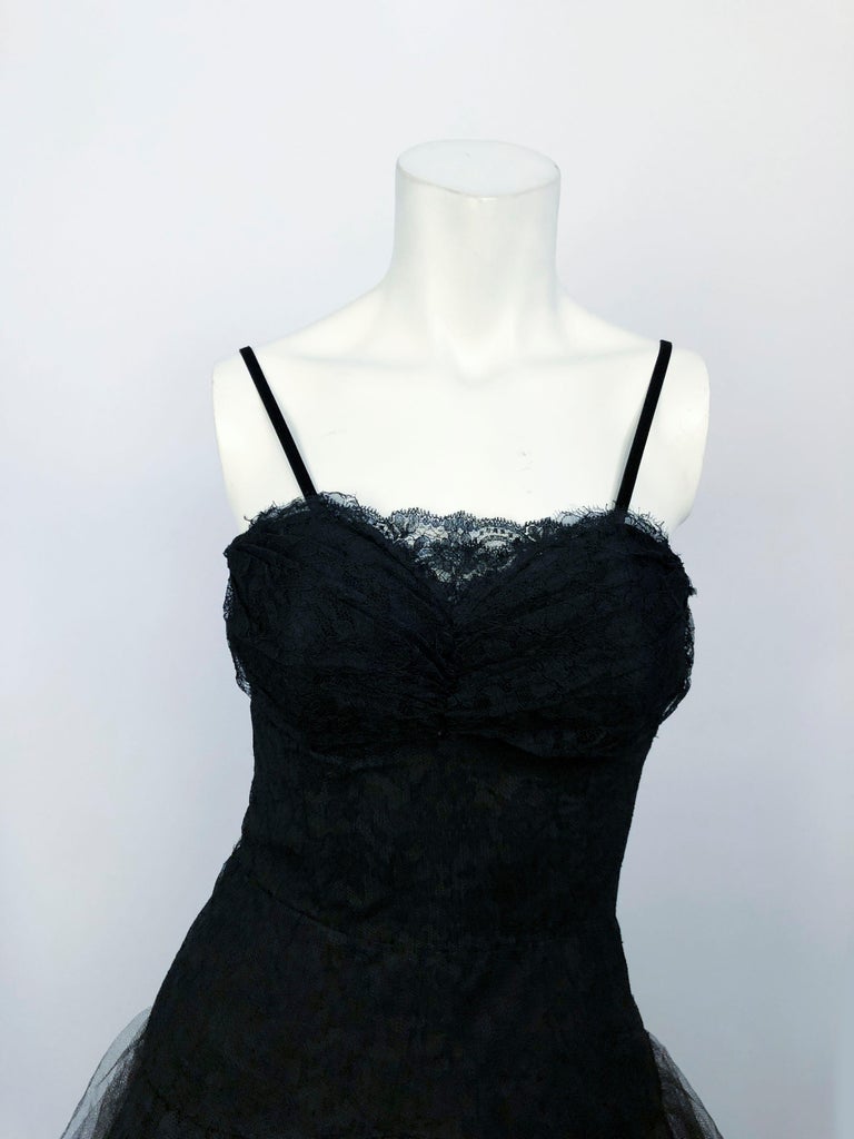 1950s Beaumelle Black Cocktail Dress In Good Condition For Sale In San Francisco, CA