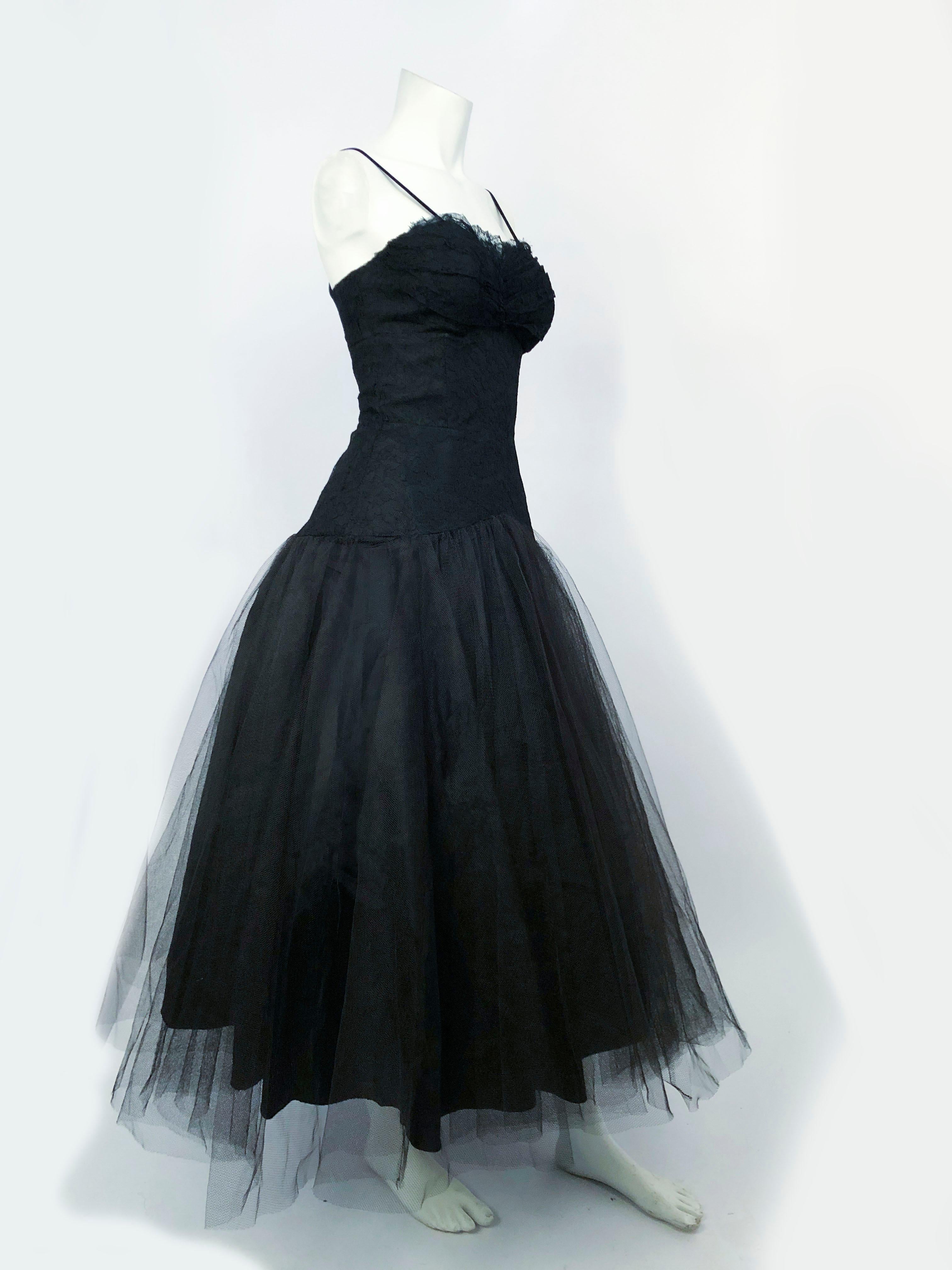 Women's 1950s Beaumelle Black Cocktail Dress
