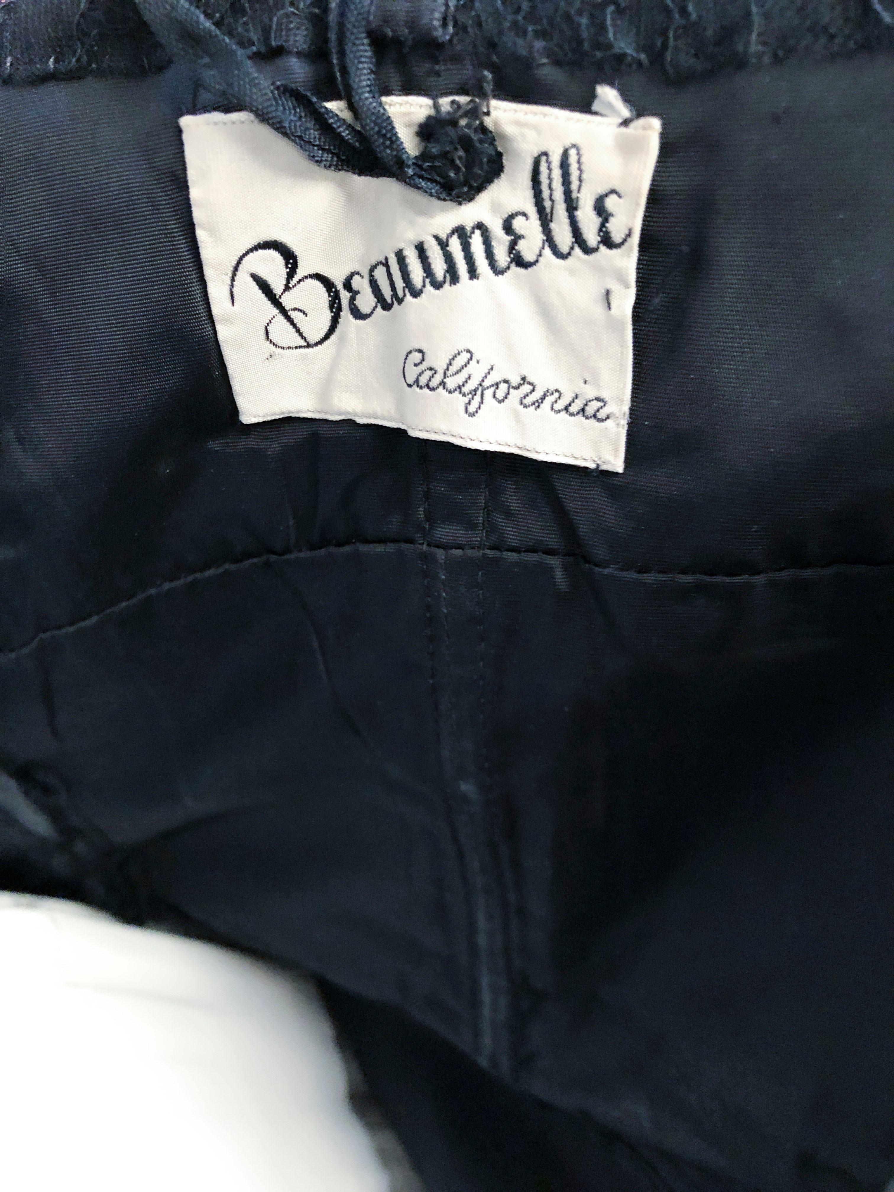 1950s Beaumelle Black Cocktail Dress 2