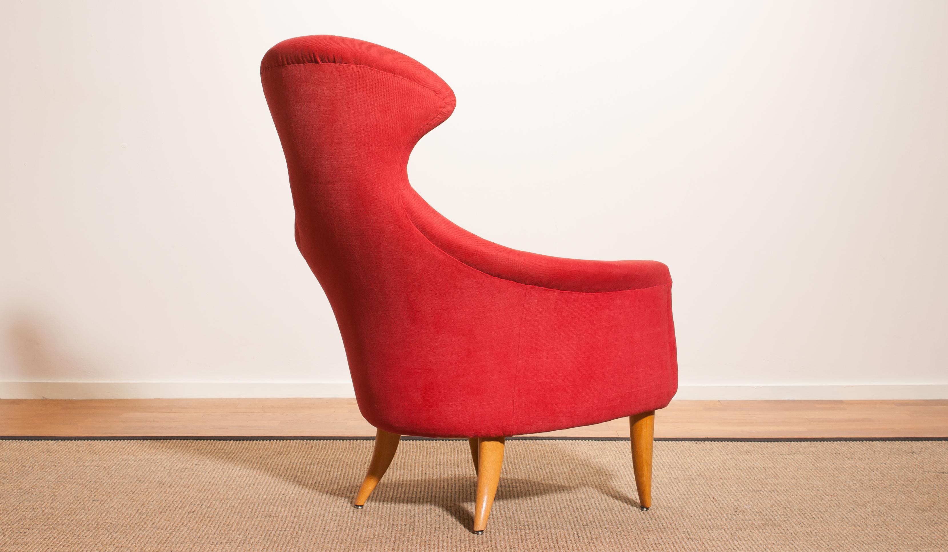 1950s, Beautiful 'Stora Eva' Chair by Kerstin Hörlin-Holmquist In Excellent Condition In Silvolde, Gelderland