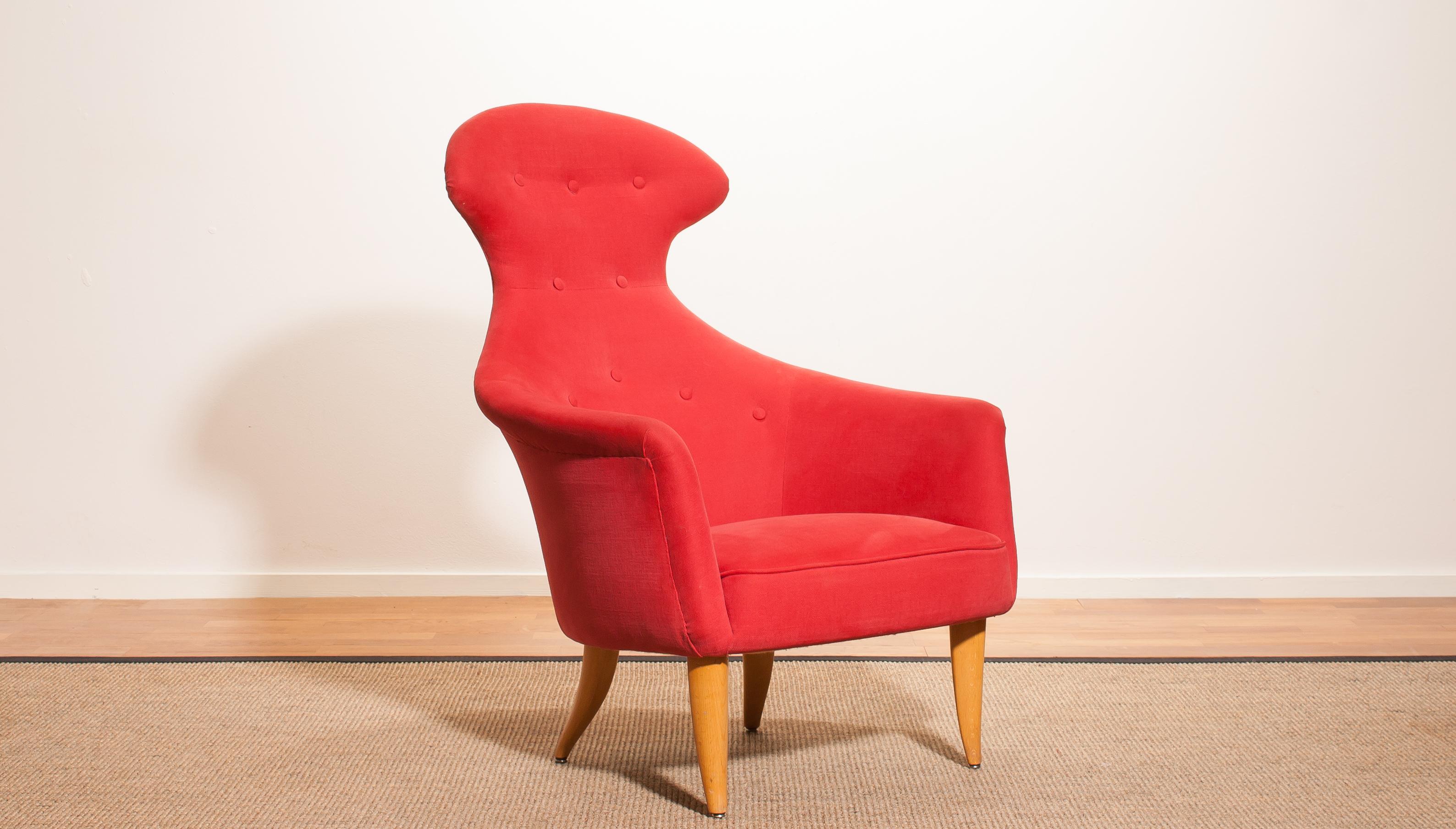 Mid-20th Century 1950s, Beautiful 'Stora Eva' Chair by Kerstin Hörlin-Holmquist