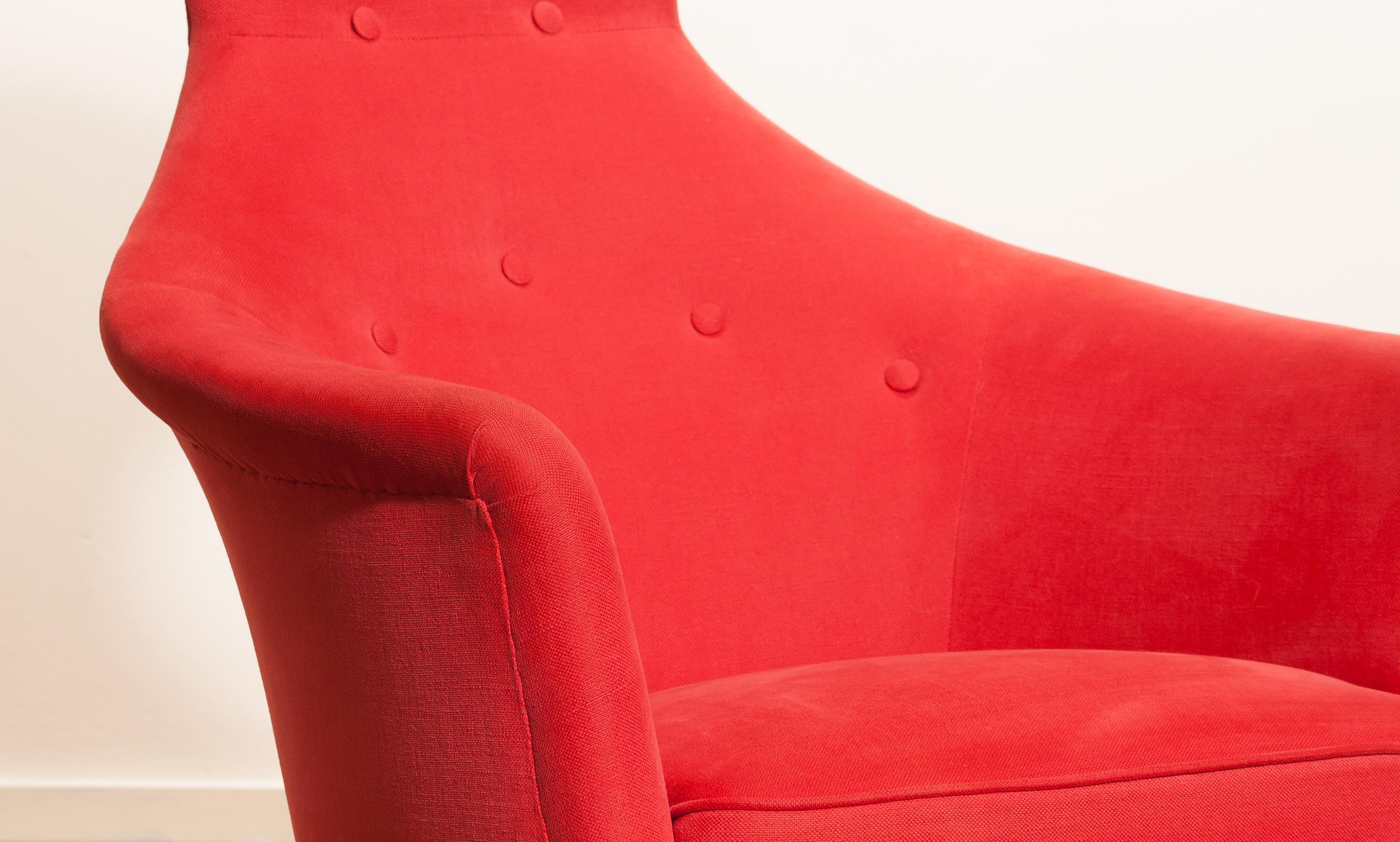 Wool 1950s, Beautiful 'Stora Eva' Chair by Kerstin Hörlin-Holmquist