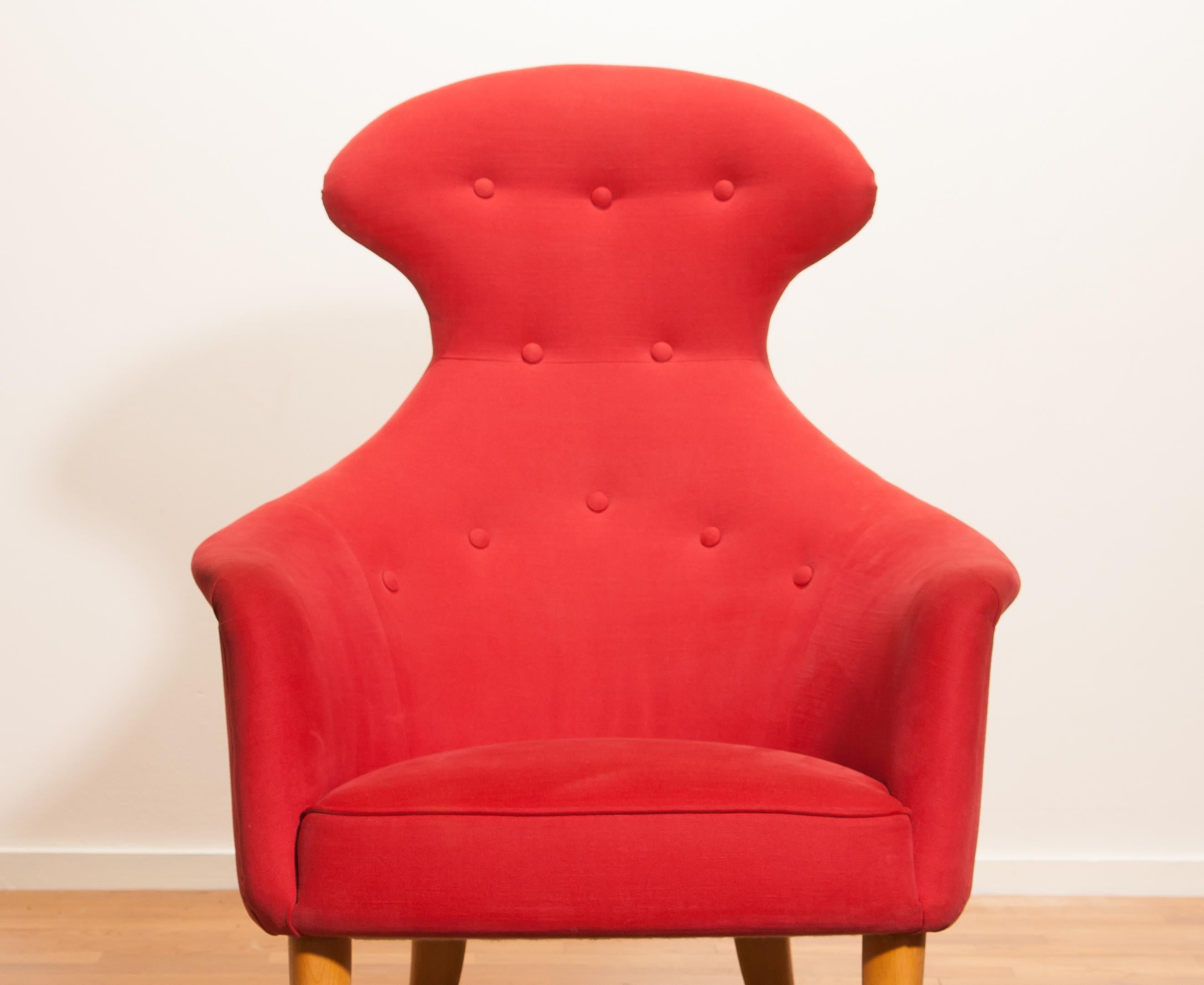 1950s, Beautiful 'Stora Eva' Chair by Kerstin Hörlin-Holmquist 1
