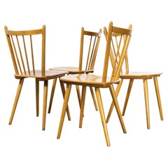 1950's Beech Stickback Dining Chairs by Hiller, Set of Four