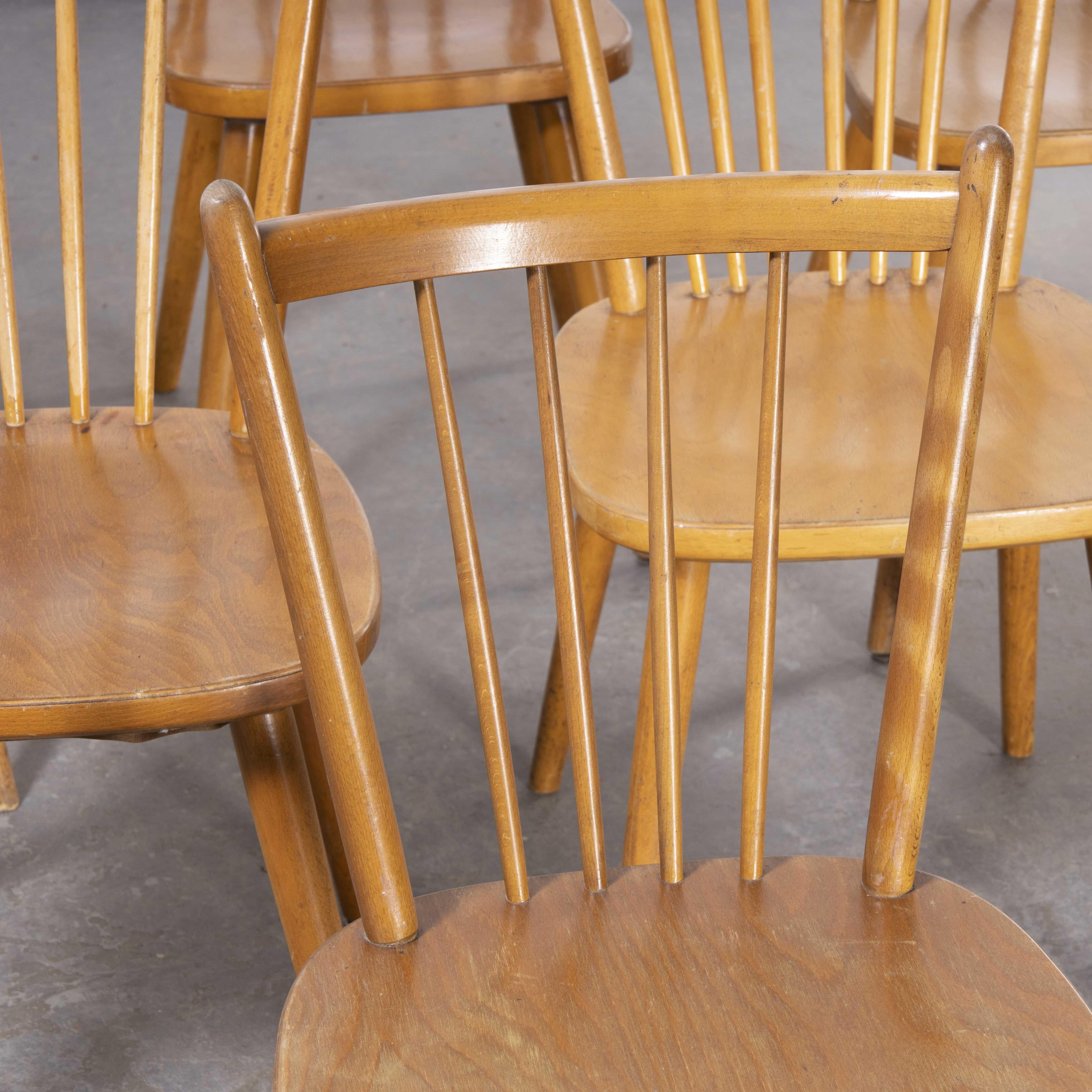 1950's Beech Stickback Dining Chairs by Hiller, Set of Six For Sale 1
