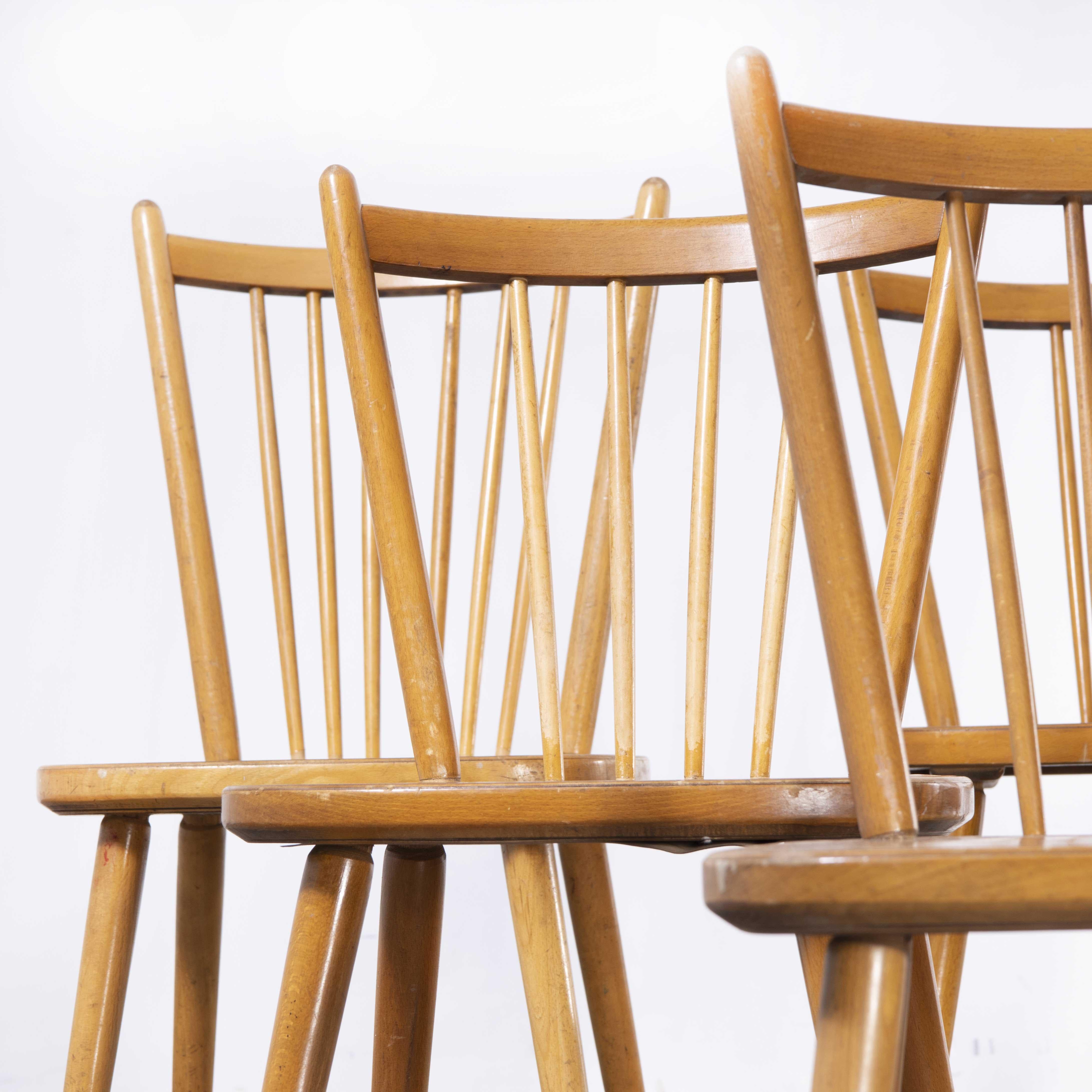 1950's Beech Stickback Dining Chairs by Hiller, Set of Six 3