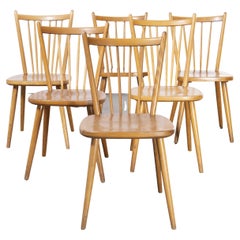 Retro 1950's Beech Stickback Dining Chairs by Hiller, Set of Six