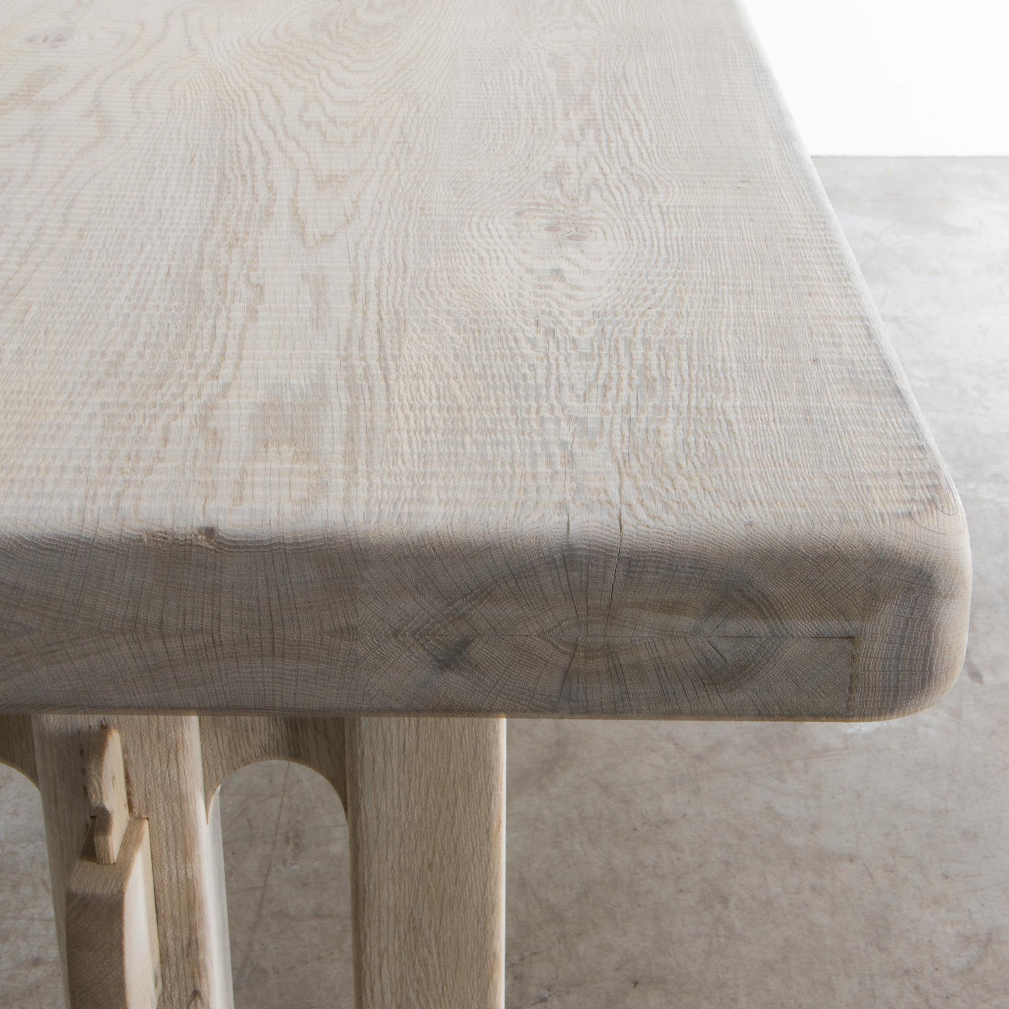 1950s Belgian Bleached Oak Table 5