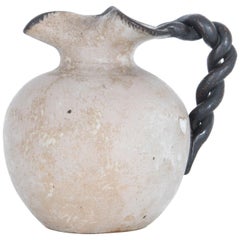 1950s Belgian Bouffioulx Beige Ceramic Pitcher 1950s Belgian Bouffioulx Beige Ceramic Pitcher