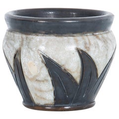 Bol botanique marron sculpté en bouffioulx belge des années 1950
