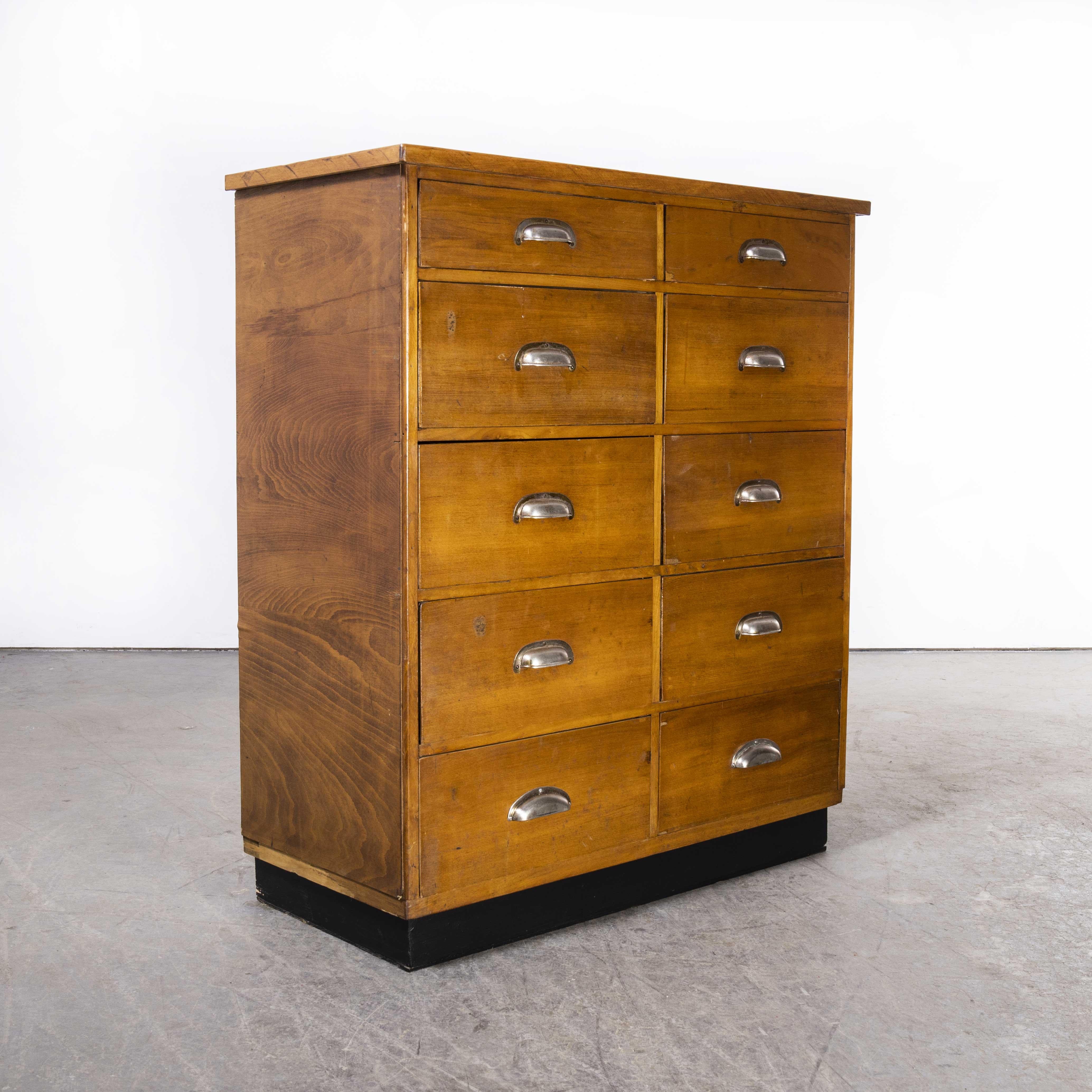 1950's Belgian Chest of Drawers, Ten Drawers '1013' For Sale 3