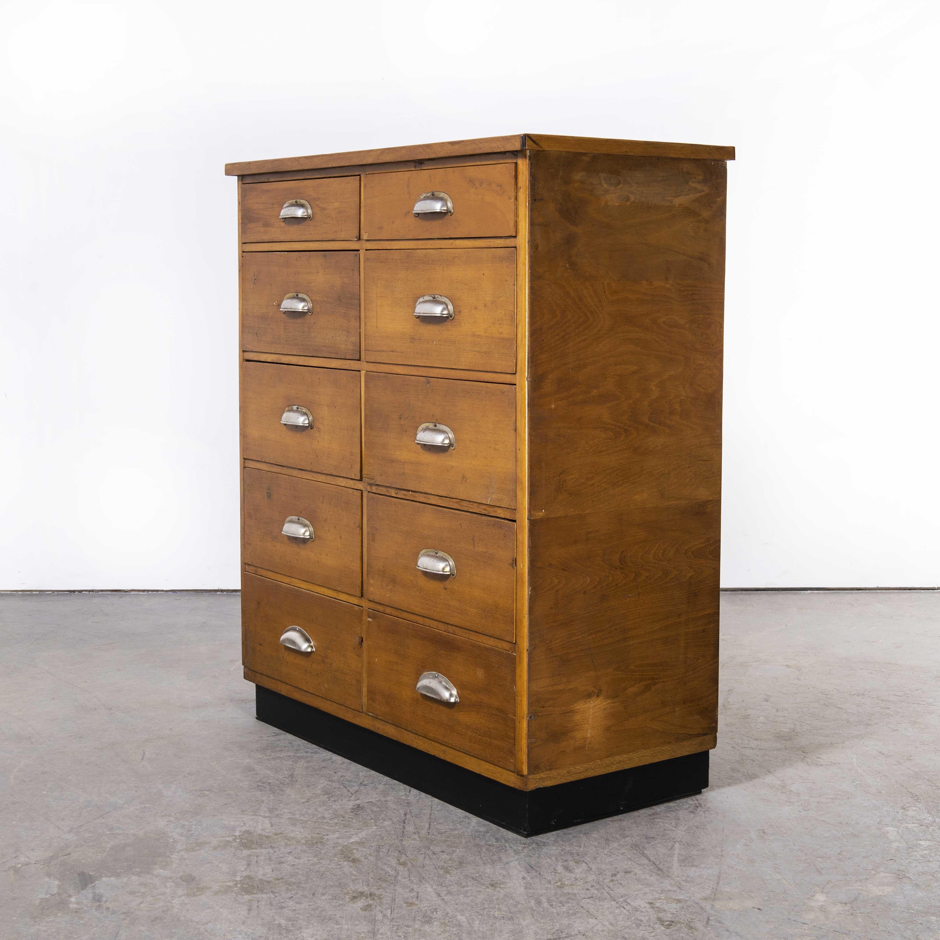 1950's Belgian Chest of Drawers, Ten Drawers '1013' For Sale 5