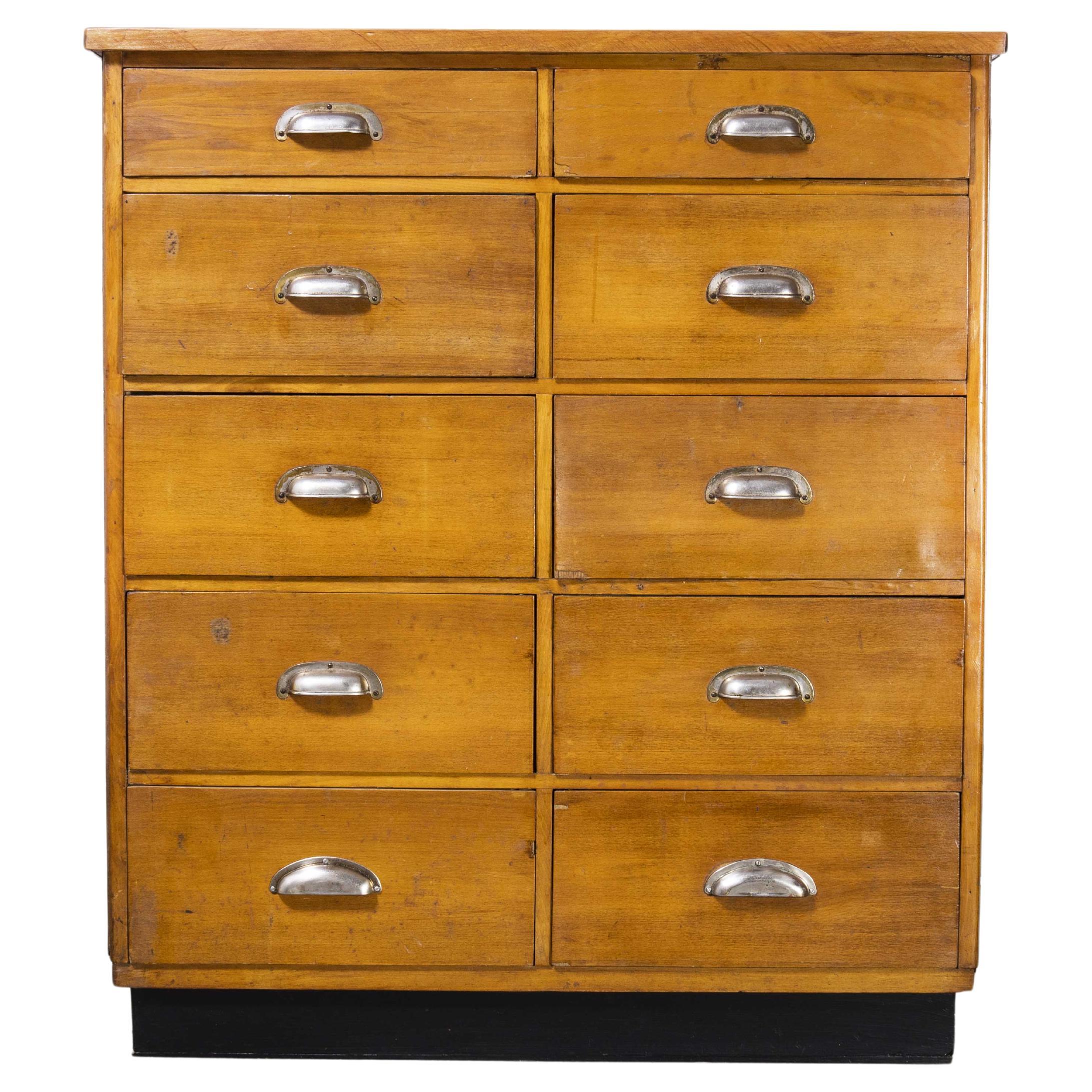 1950's Belgian Chest of Drawers, Ten Drawers '1013' For Sale