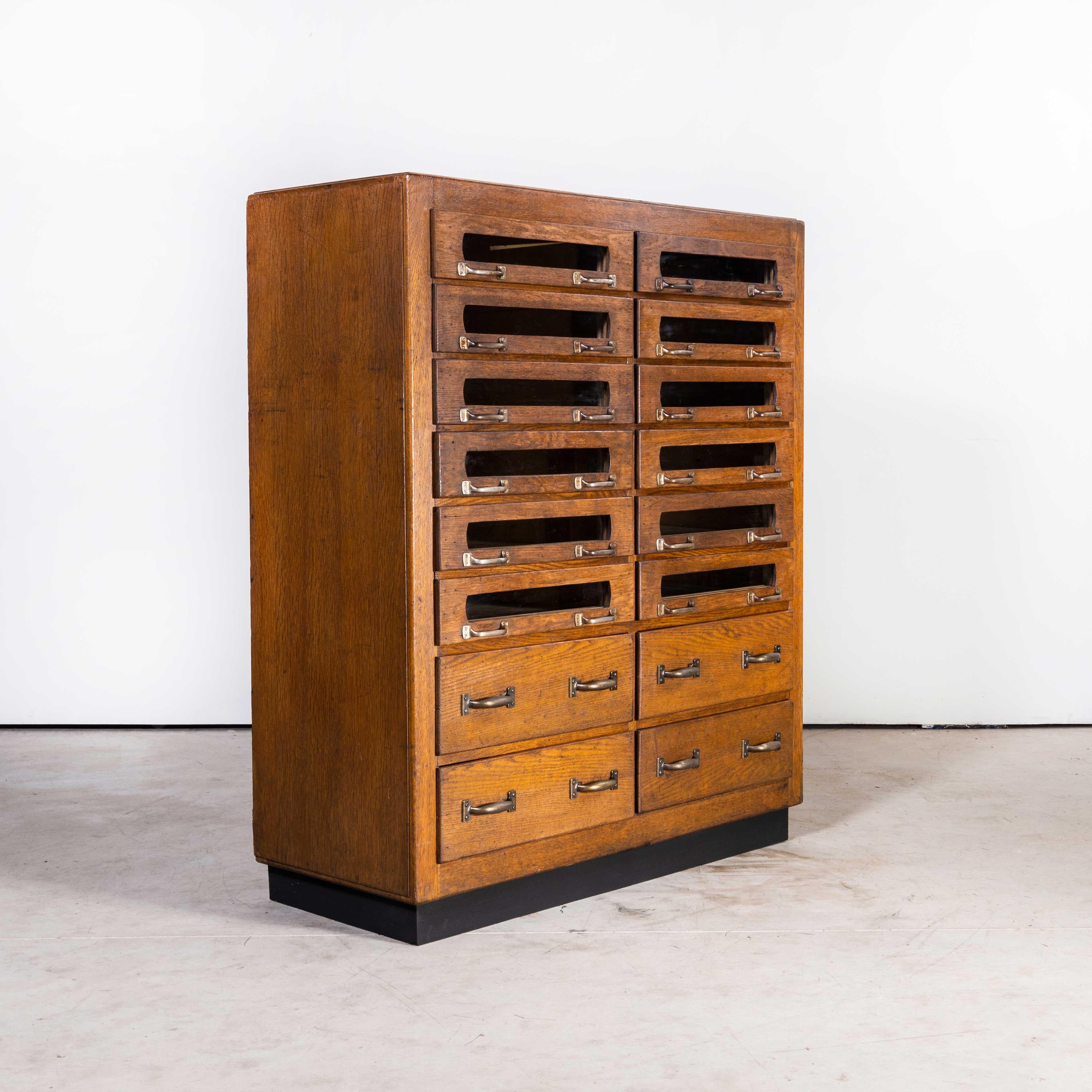 1950's Belgian Haberdashery Cabinet, Sixteen Drawers In Good Condition In Hook, Hampshire