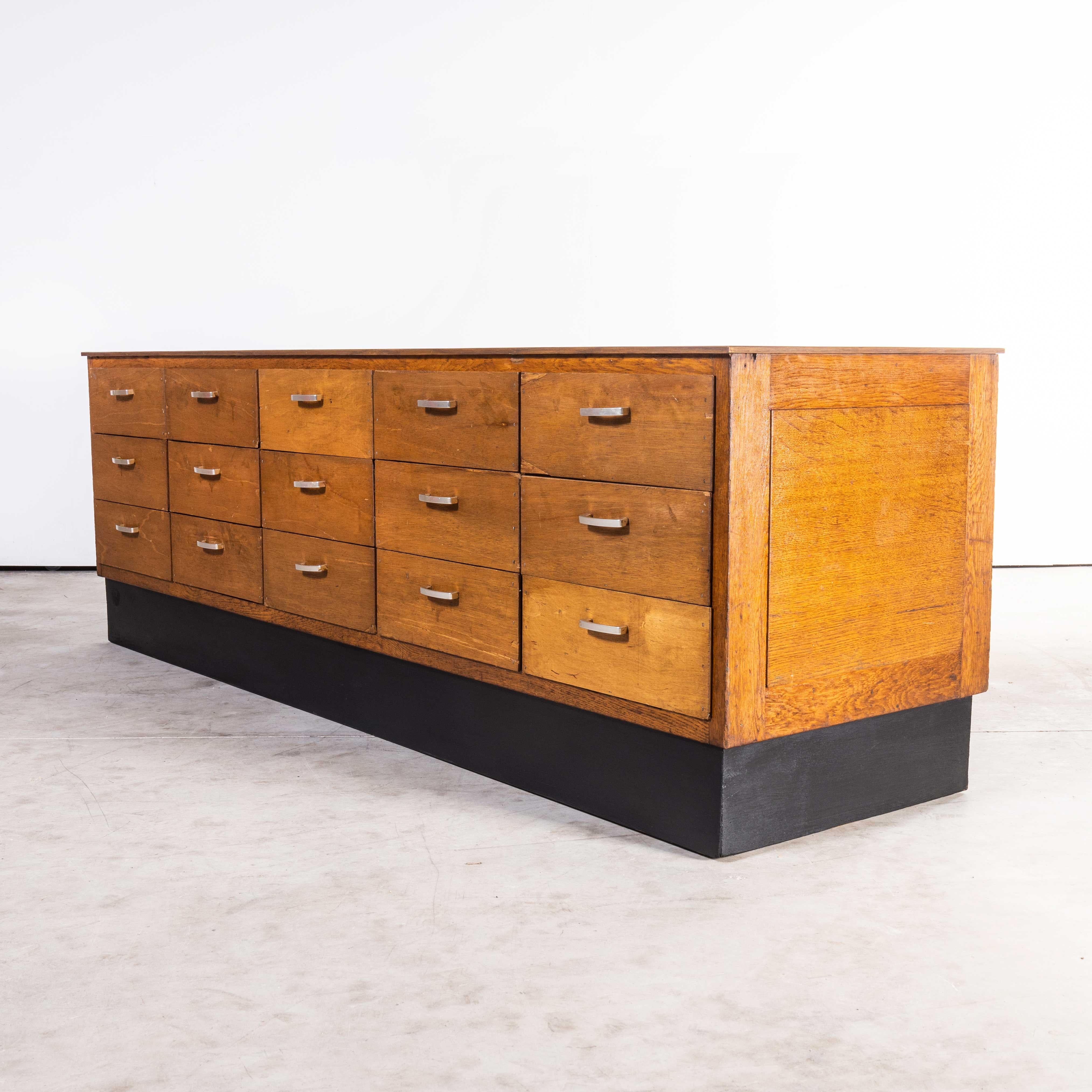 1950's Belgian Laboratory Chest, Bank of Drawers, Fifteen Drawers 6