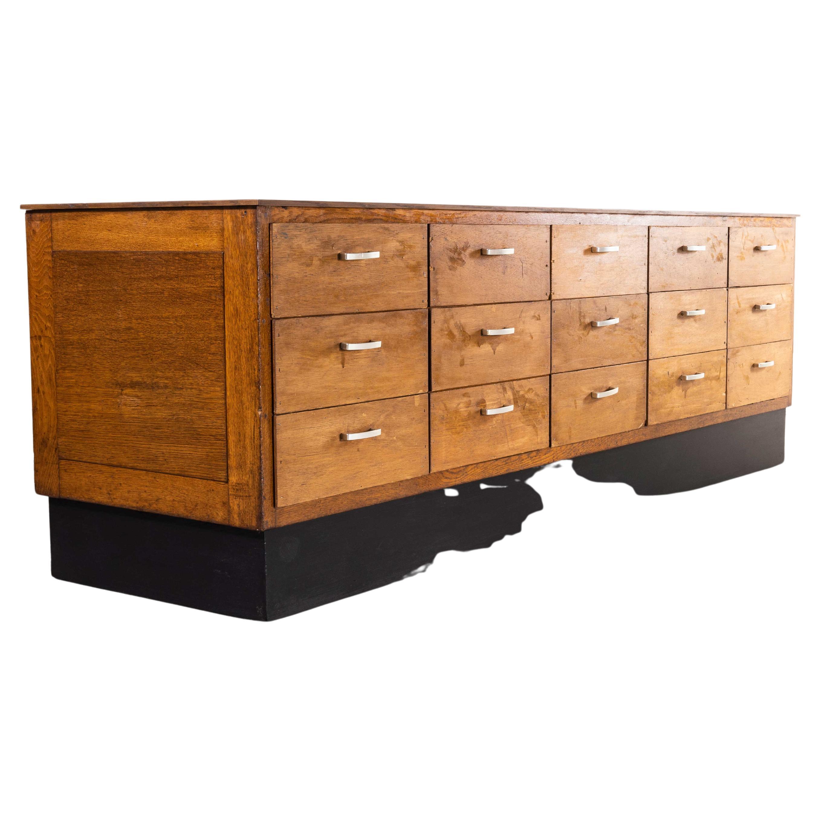 1950's Belgian Laboratory Chest, Bank of Drawers, Fifteen Drawers