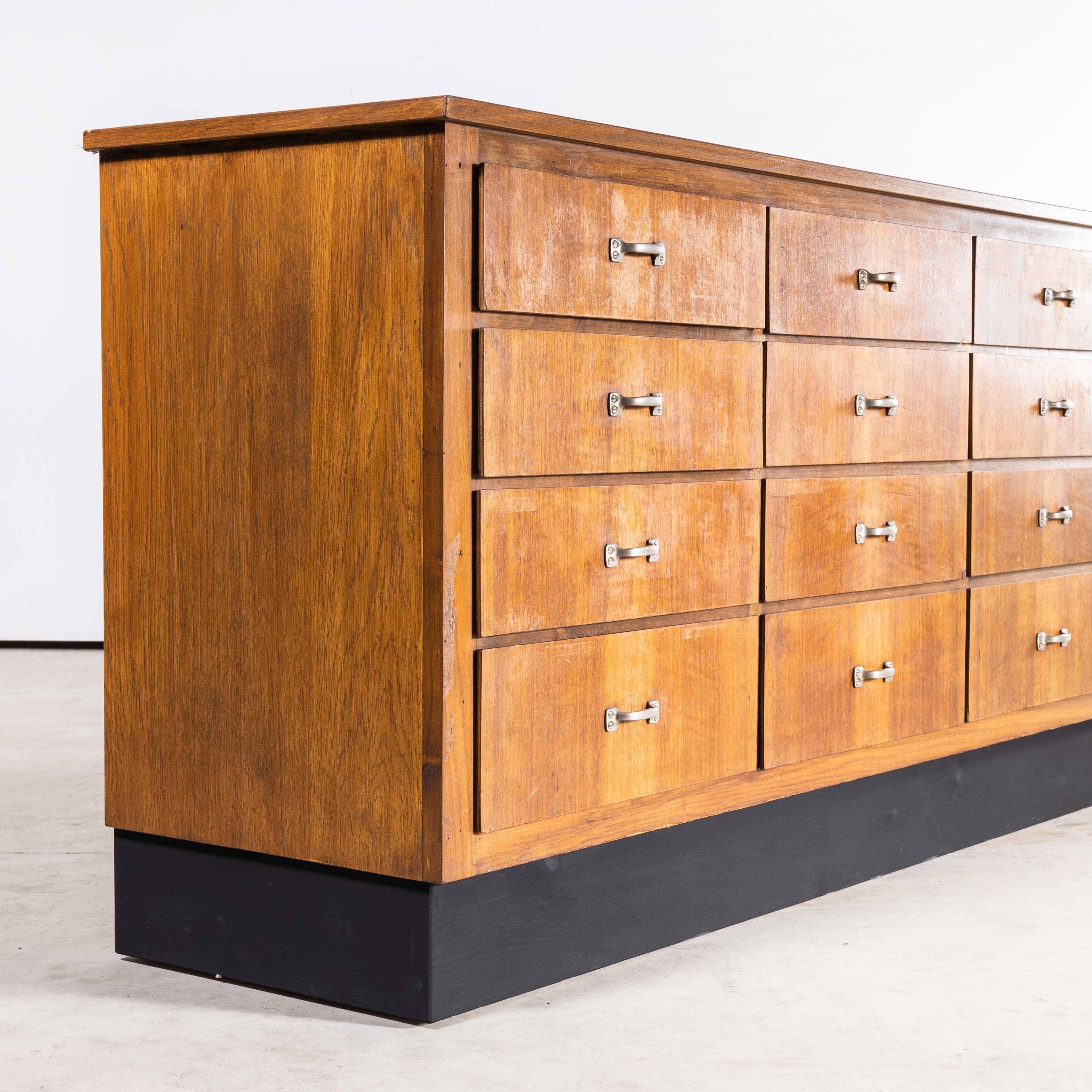 1950s Belgian Laboratory Chest, Bank of Drawers, Sixteen Drawers In Good Condition In Hook, Hampshire