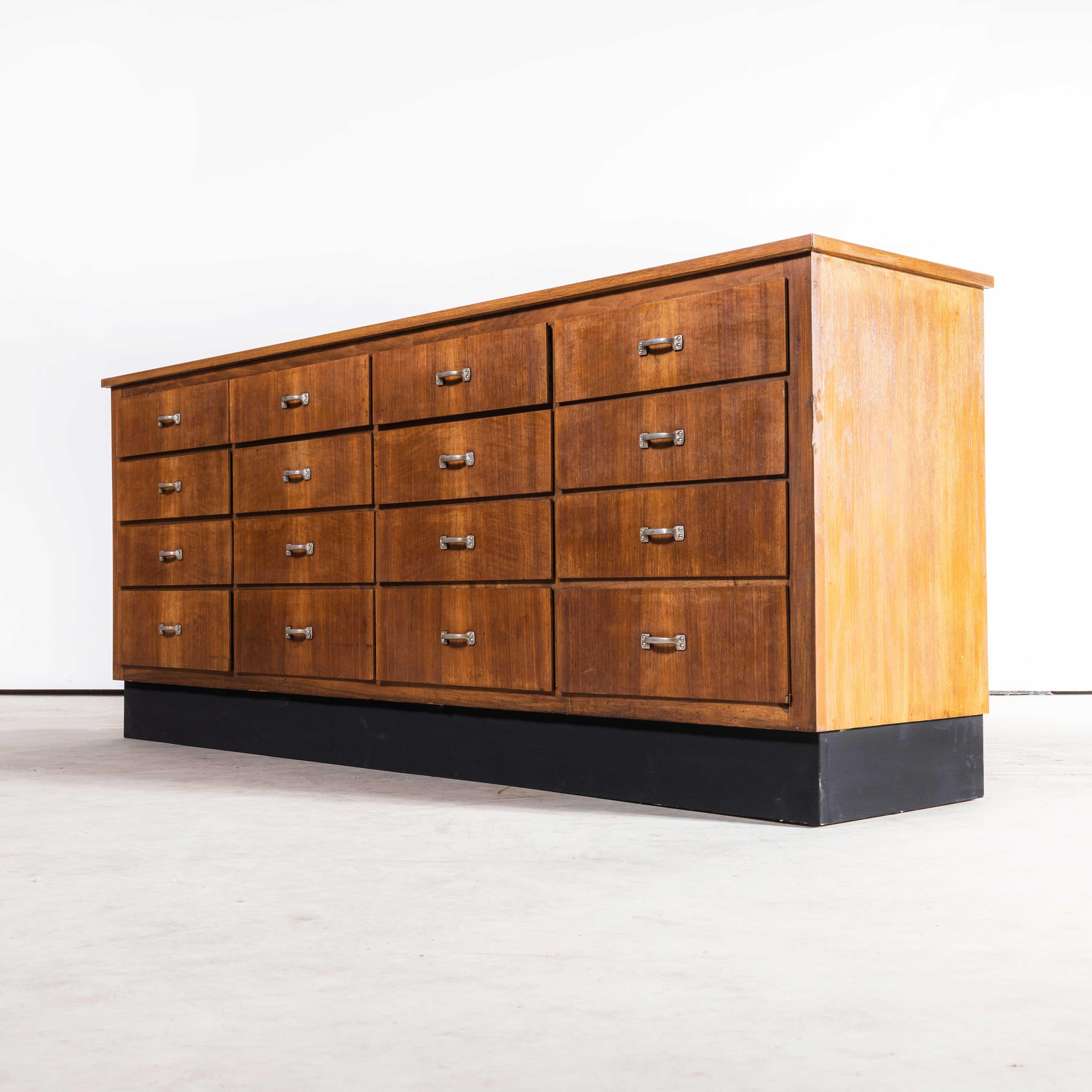 1950s Belgian Laboratory Chest, Bank of Drawers, Sixteen Drawers 4
