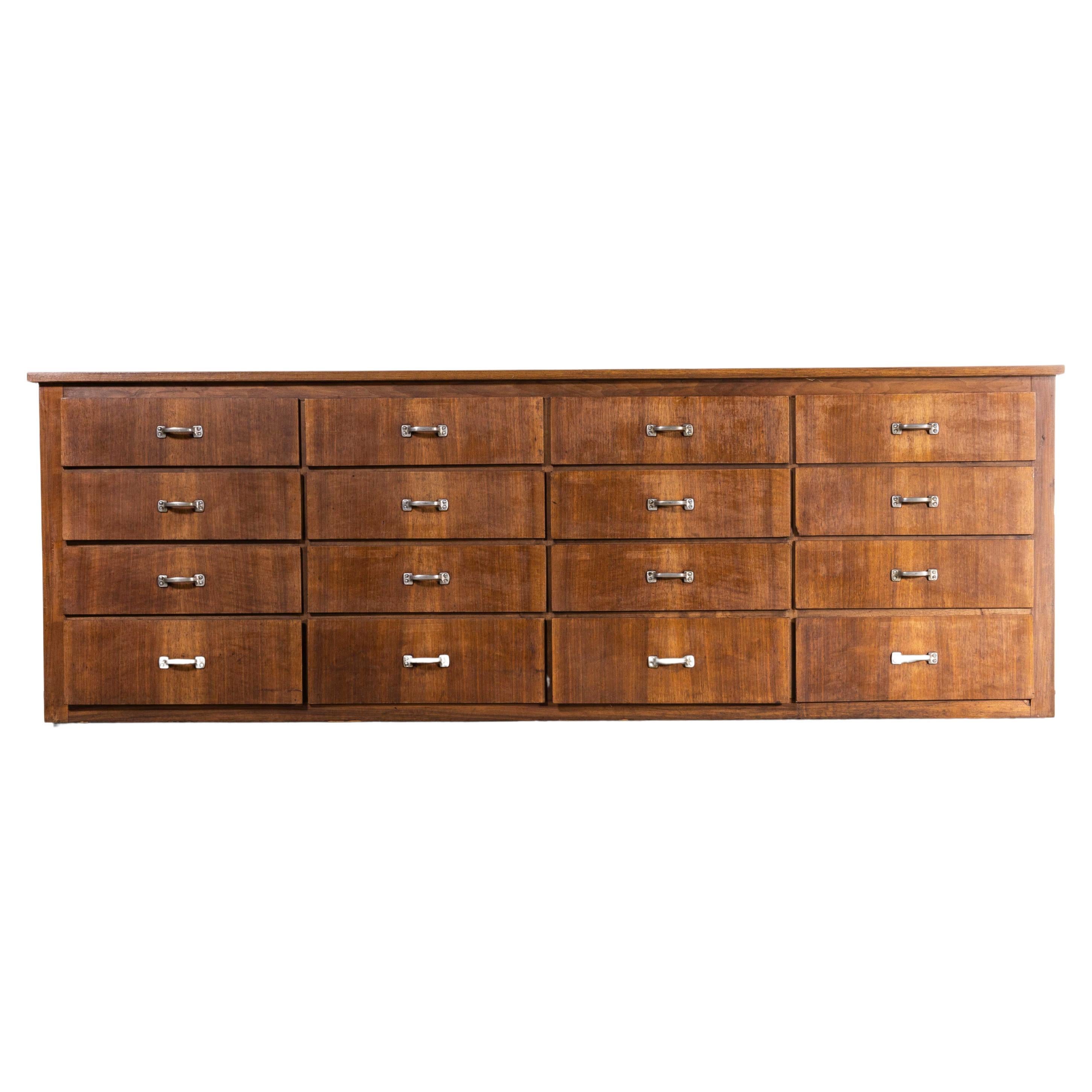 1950s Belgian Laboratory Chest, Bank of Drawers, Sixteen Drawers