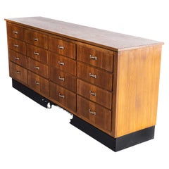 Vintage 1950s Belgian Laboratory Chest, Bank of Drawers, Sixteen Drawers