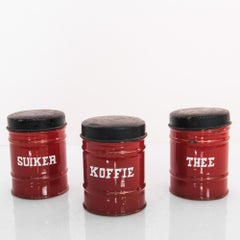 1950s Belgian Metal Canisters