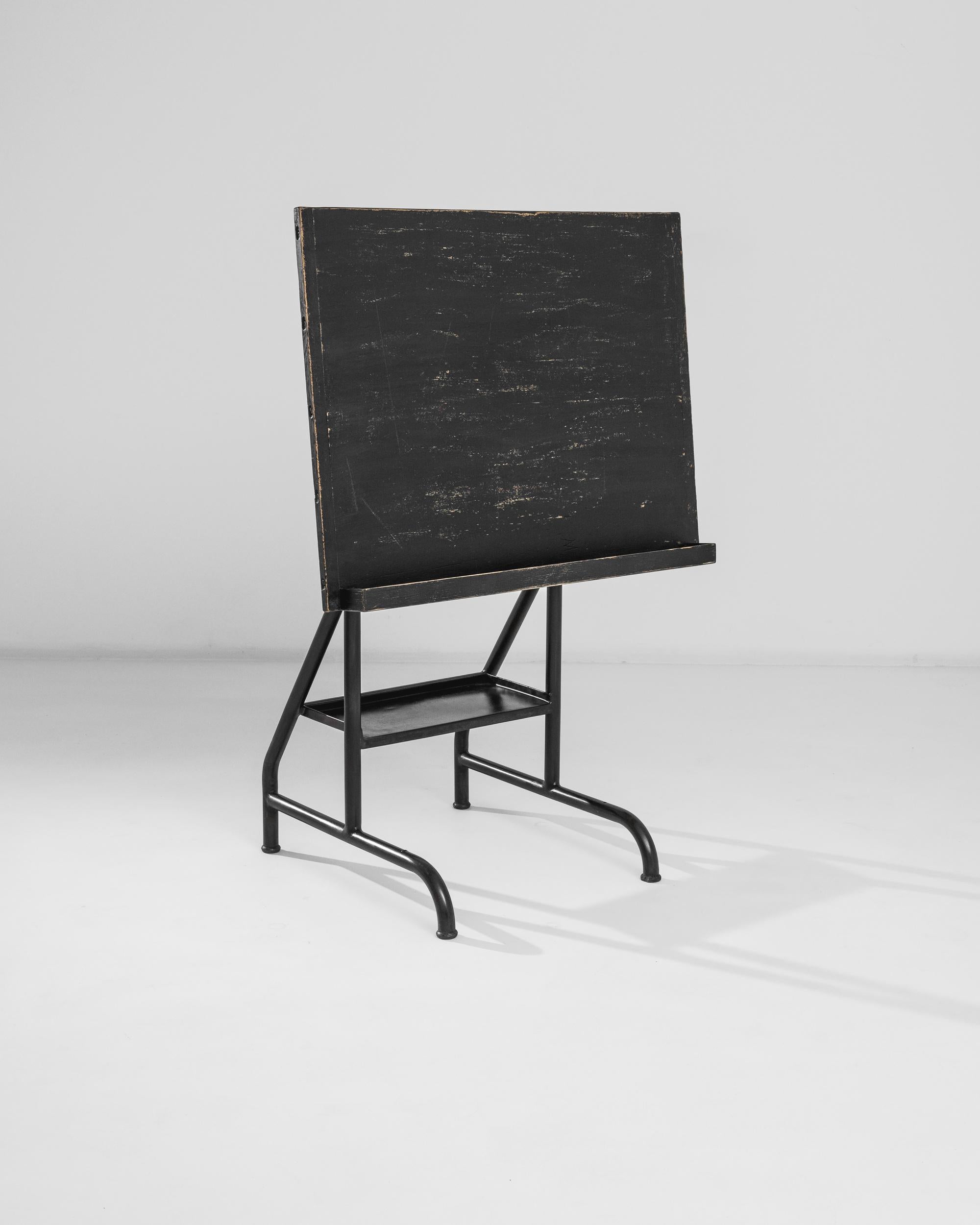 1950s Belgian Metal Drawing Table In Good Condition In High Point, NC